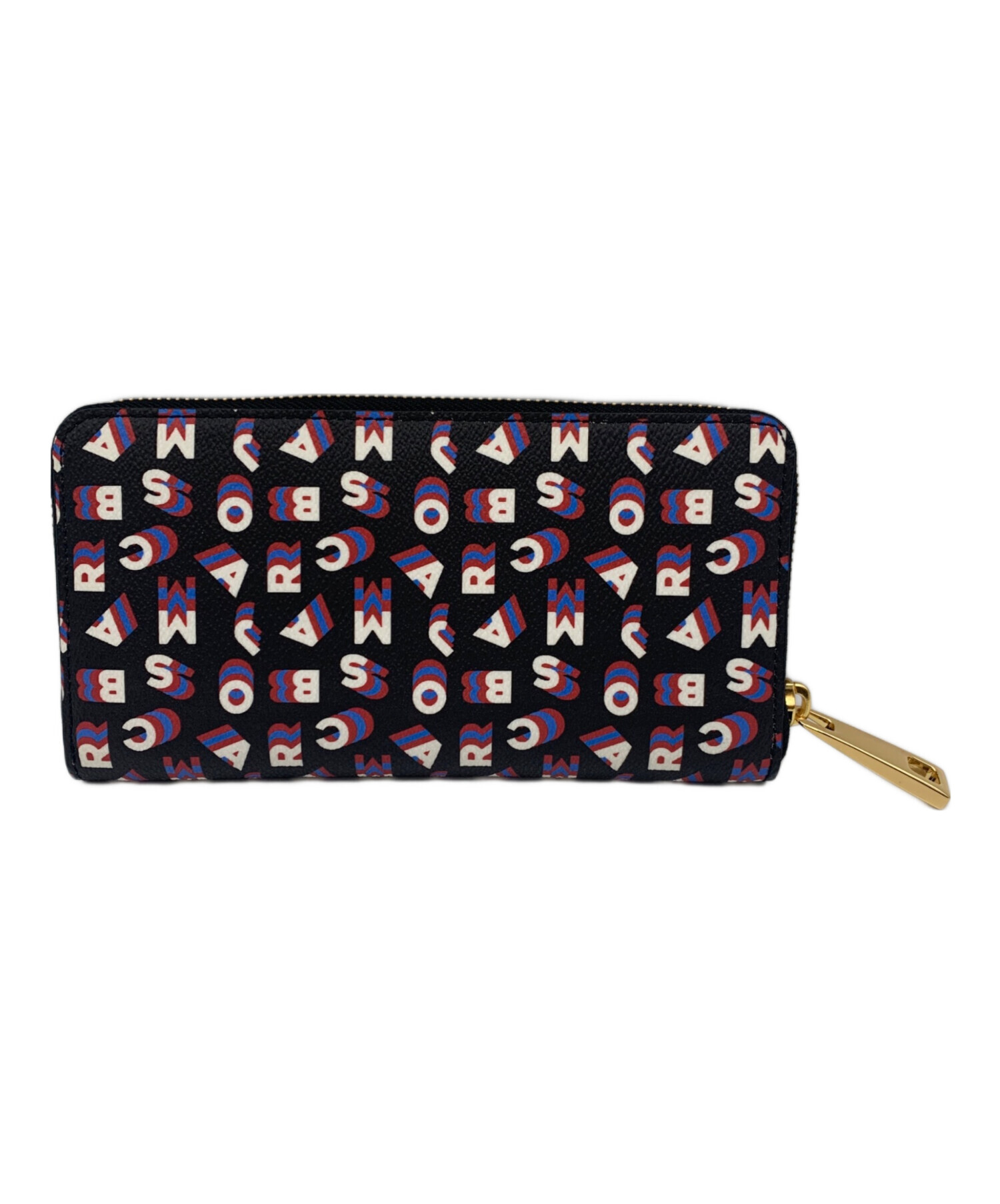 【中古】MARC JACOBS | マークジェイコブス 総柄　ラウンドファスナー長財布 S151L03FA22-005 ブラック×ホワイト【尾張小牧店】 マークジェイコブス 長財布 S151L03FA22 005 (MARC JACOBS/長財布