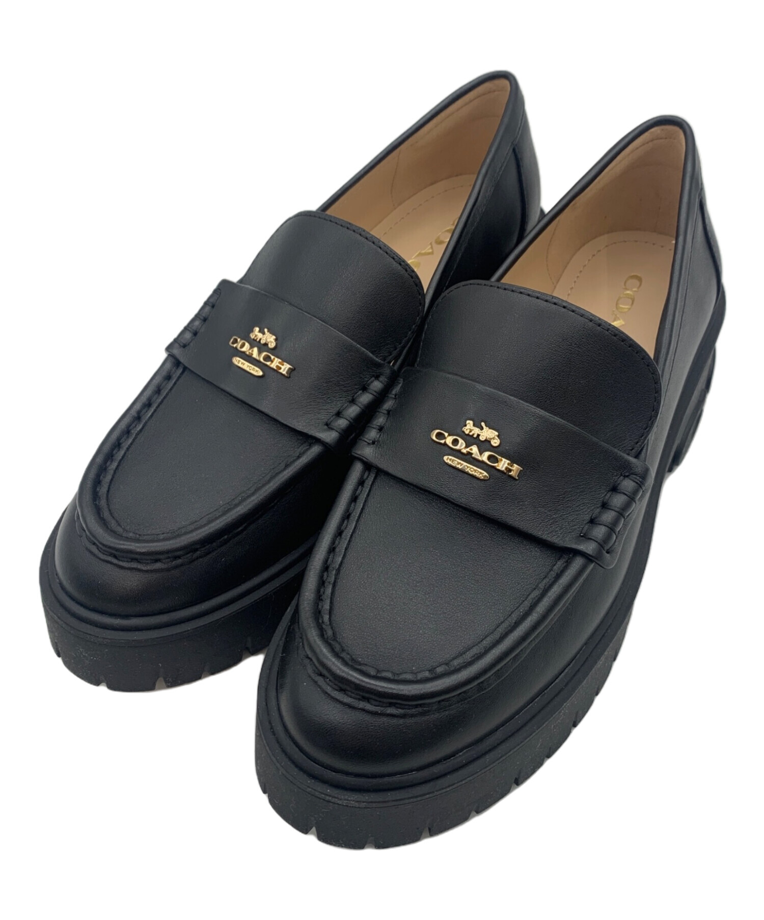 中古・古着通販】COACH (コーチ) ルーシーローファー ブラック サイズ 中古・古着通販】COACH (コーチ) ルーシーローファー ブラック サイズ