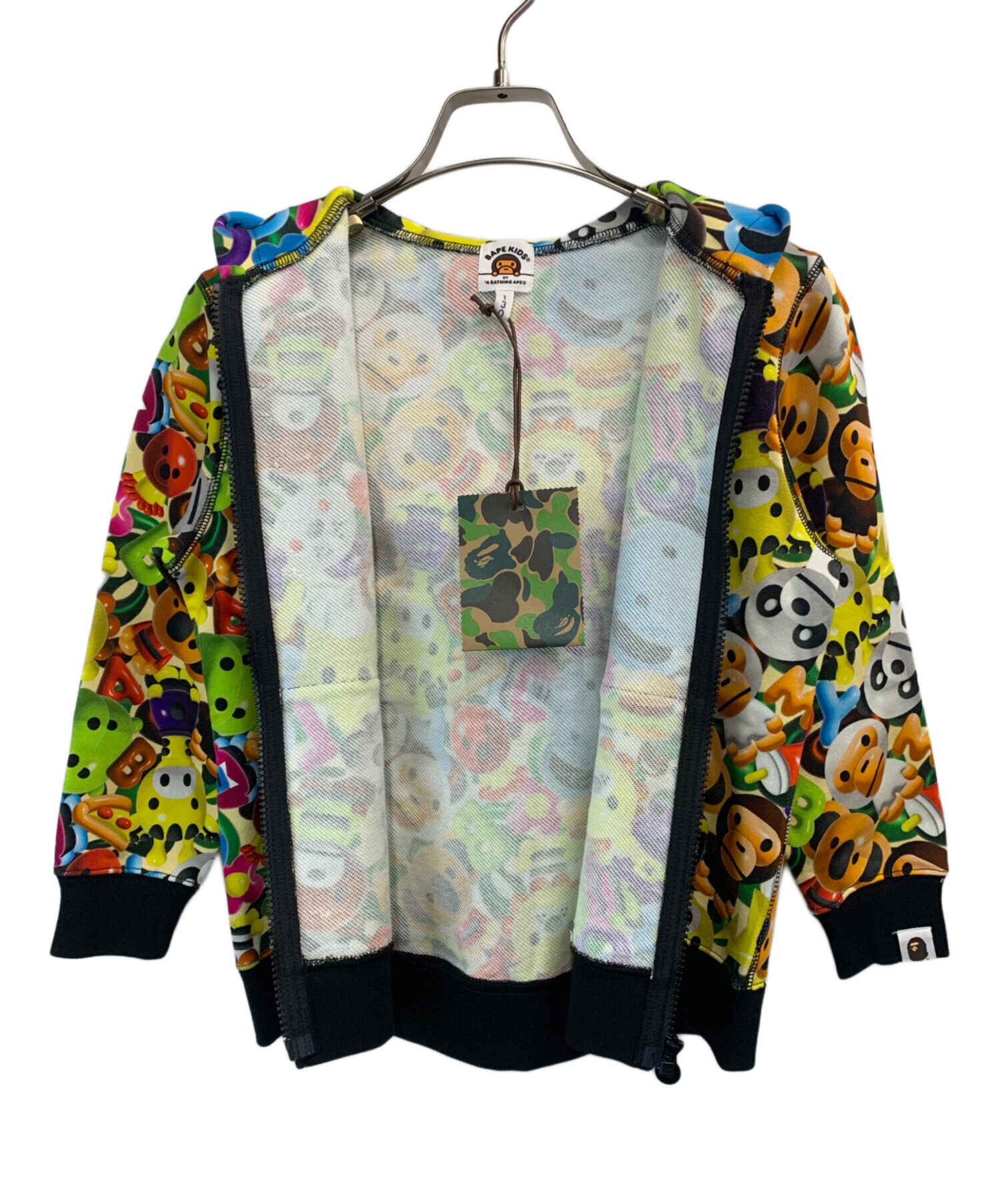 ベイプキッズ　ブルゾン　スタジャン　130 中古・古着通販】BAPE KIDS (ベイプキッズ) ジップパーカー マルチ