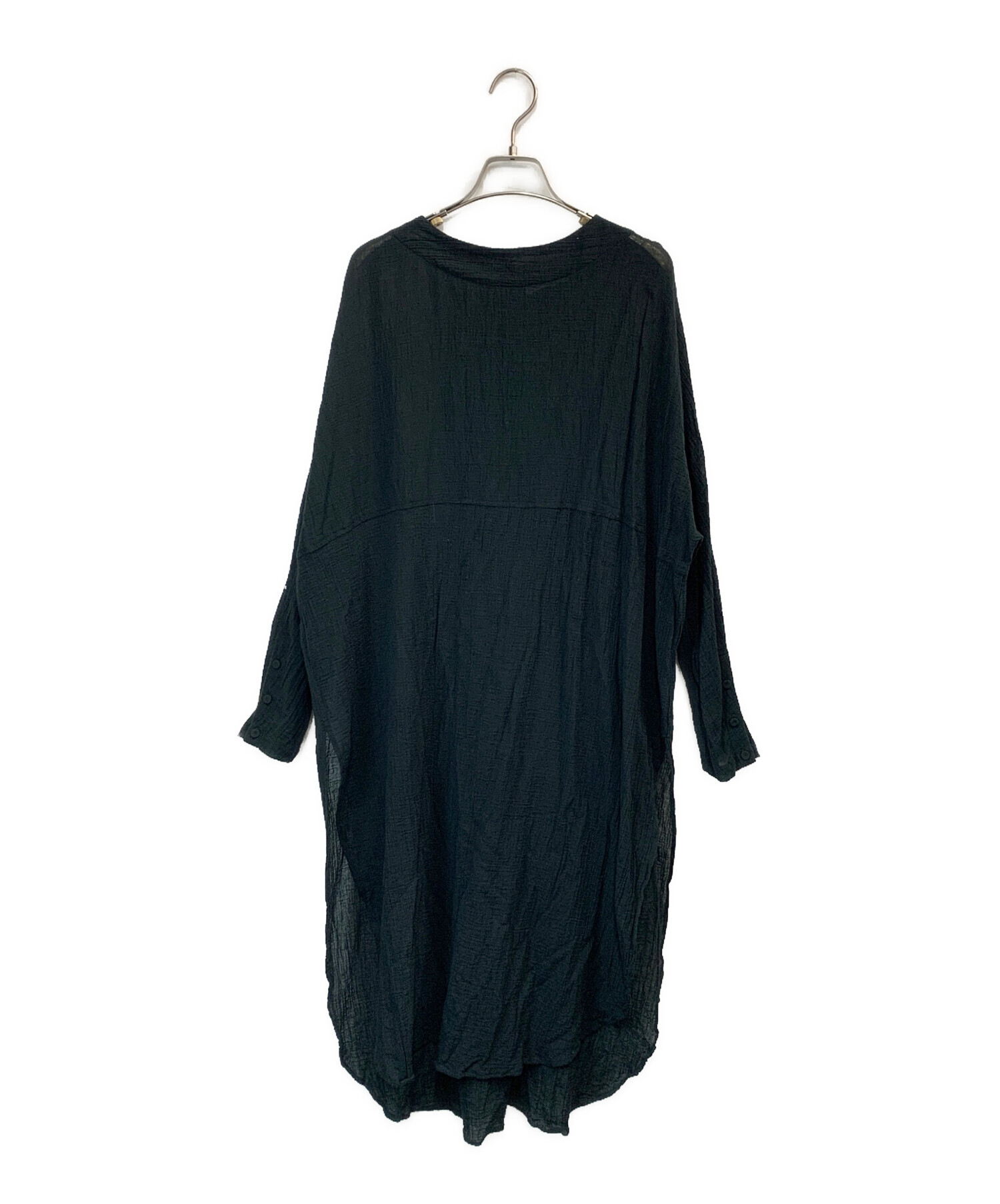かぐれ　ガーゼロングチュニック　黒　美品　25SS お玉 中古・古着通販】KAGURE (カグレ) ガーゼロングチュニック ブラック