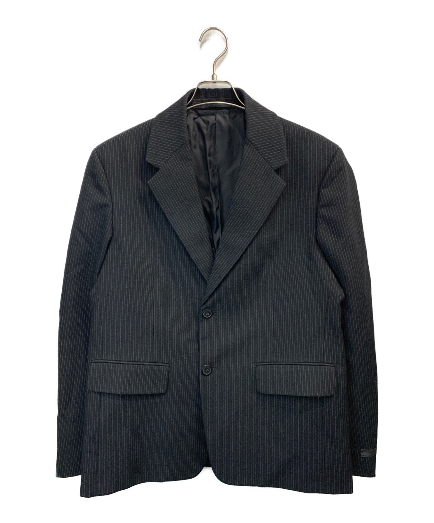 希少 美品 PRADA プラダ 3B デザイン テーラードジャケット 黒 38 中古・古着通販】PRADA (プラダ) テーラードジャケット ブラック