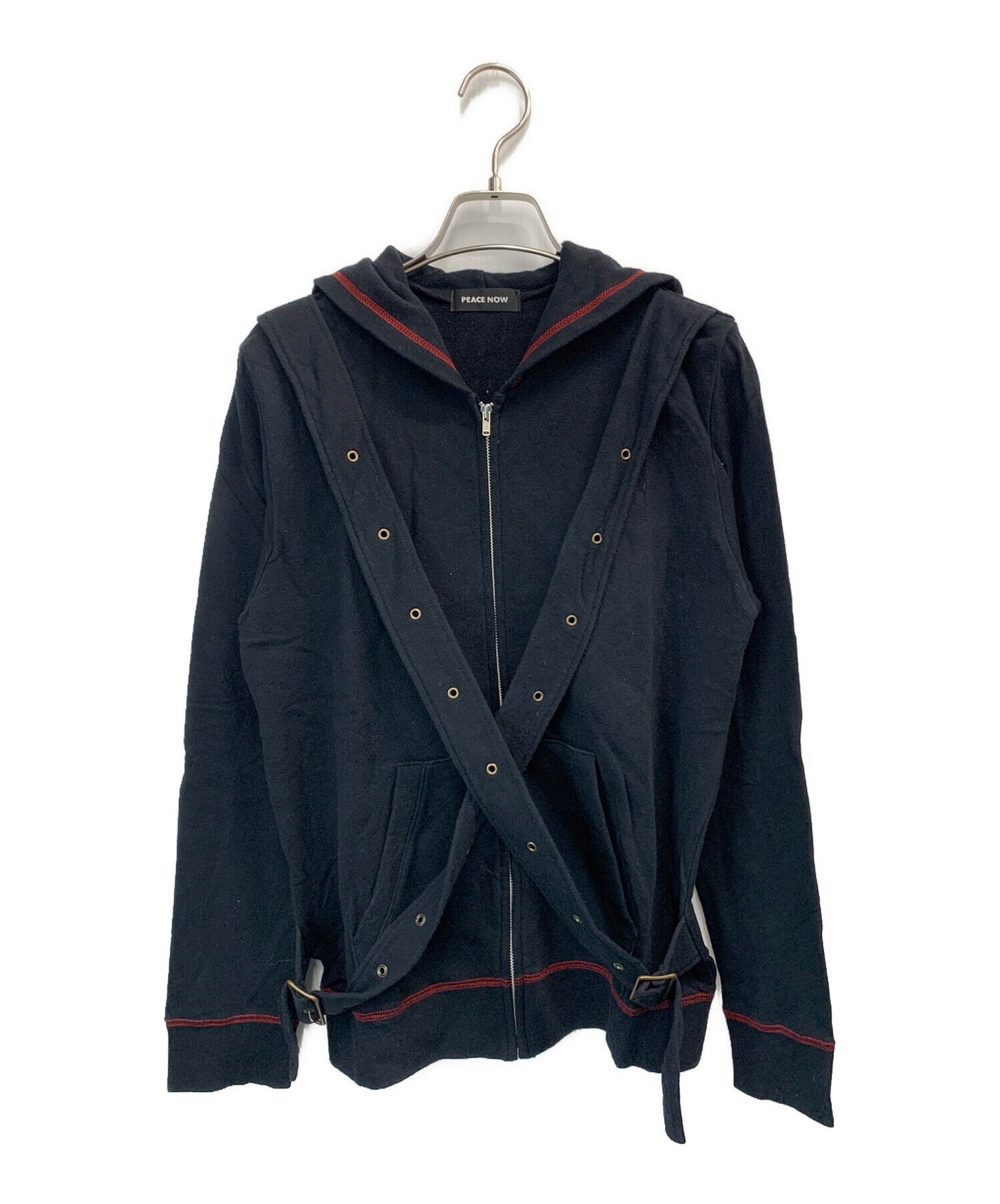 中古・古着通販】PEACE NOW (ピースナウ) ジップパーカー ブラック