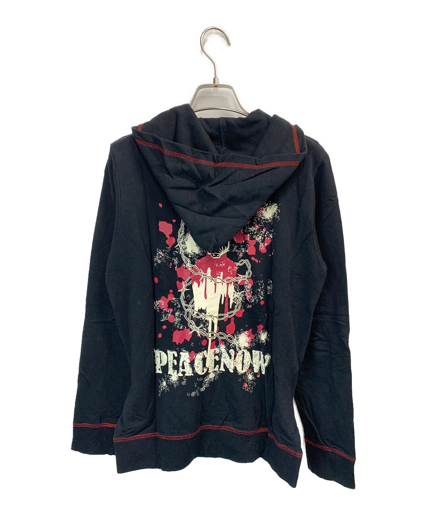 BLACK PEACE NOW パーカー ブラックピースナウ 骨パーカー 中古・古着通販】PEACE NOW (ピースナウ) ジップパーカー ブラック