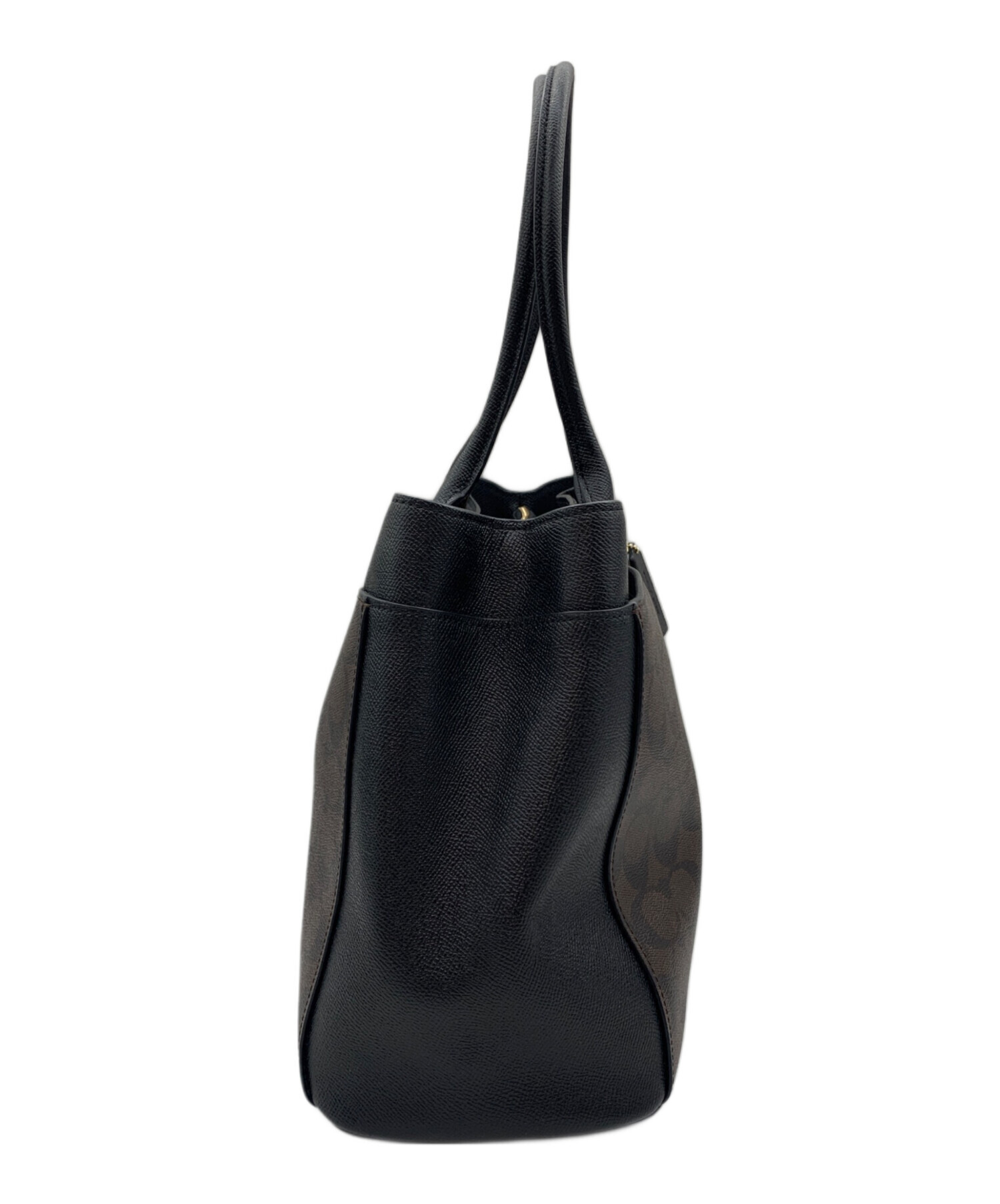 中古・古着通販】COACH (コーチ) ハンドバッグ ブラック×ブラウン