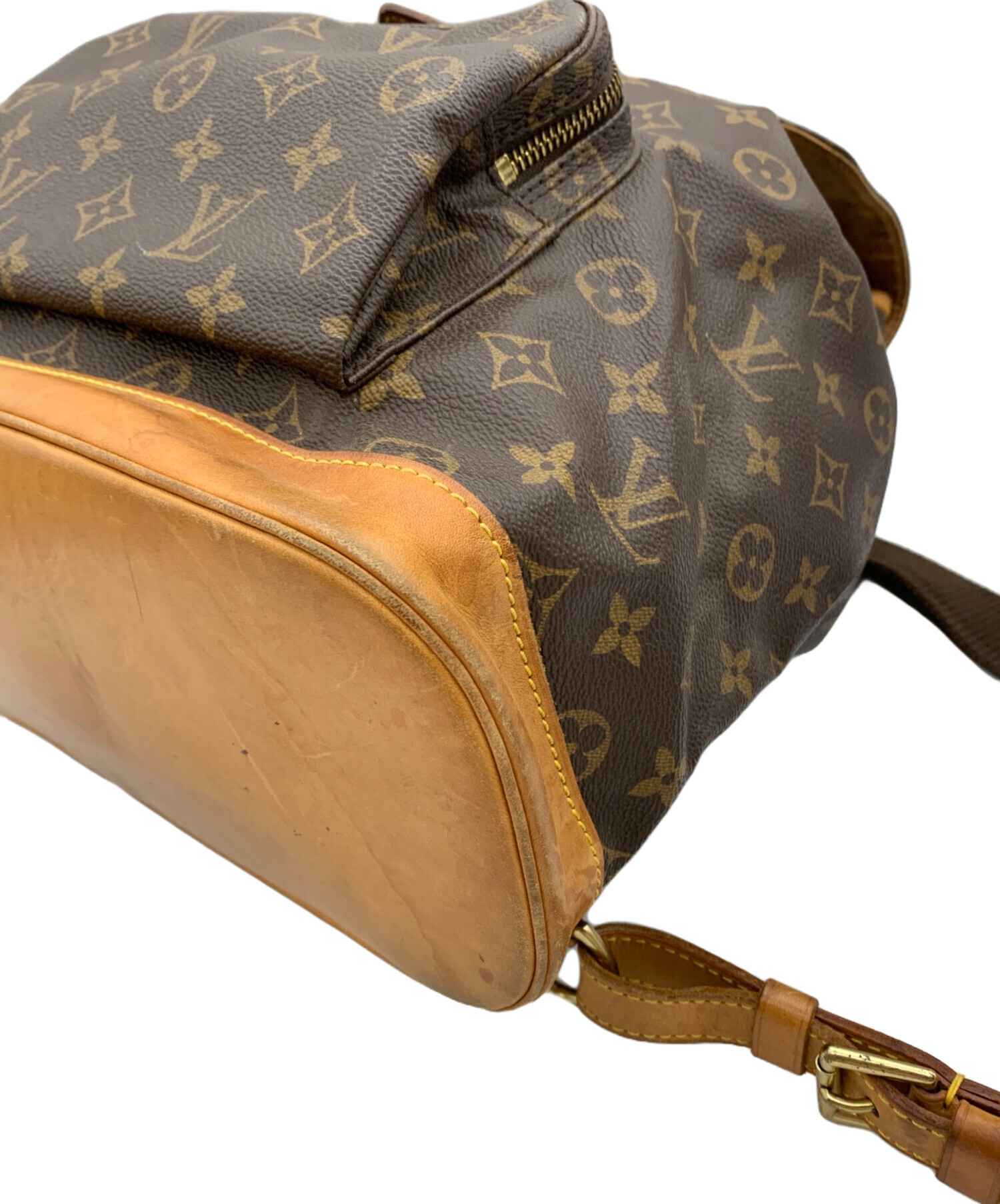 ルイヴィトン モノグラム モンスリGM リュック バック 底革破れ有　417 中古・古着通販】LOUIS VUITTON (ルイ ヴィトン) モンスリGM｜ブランド