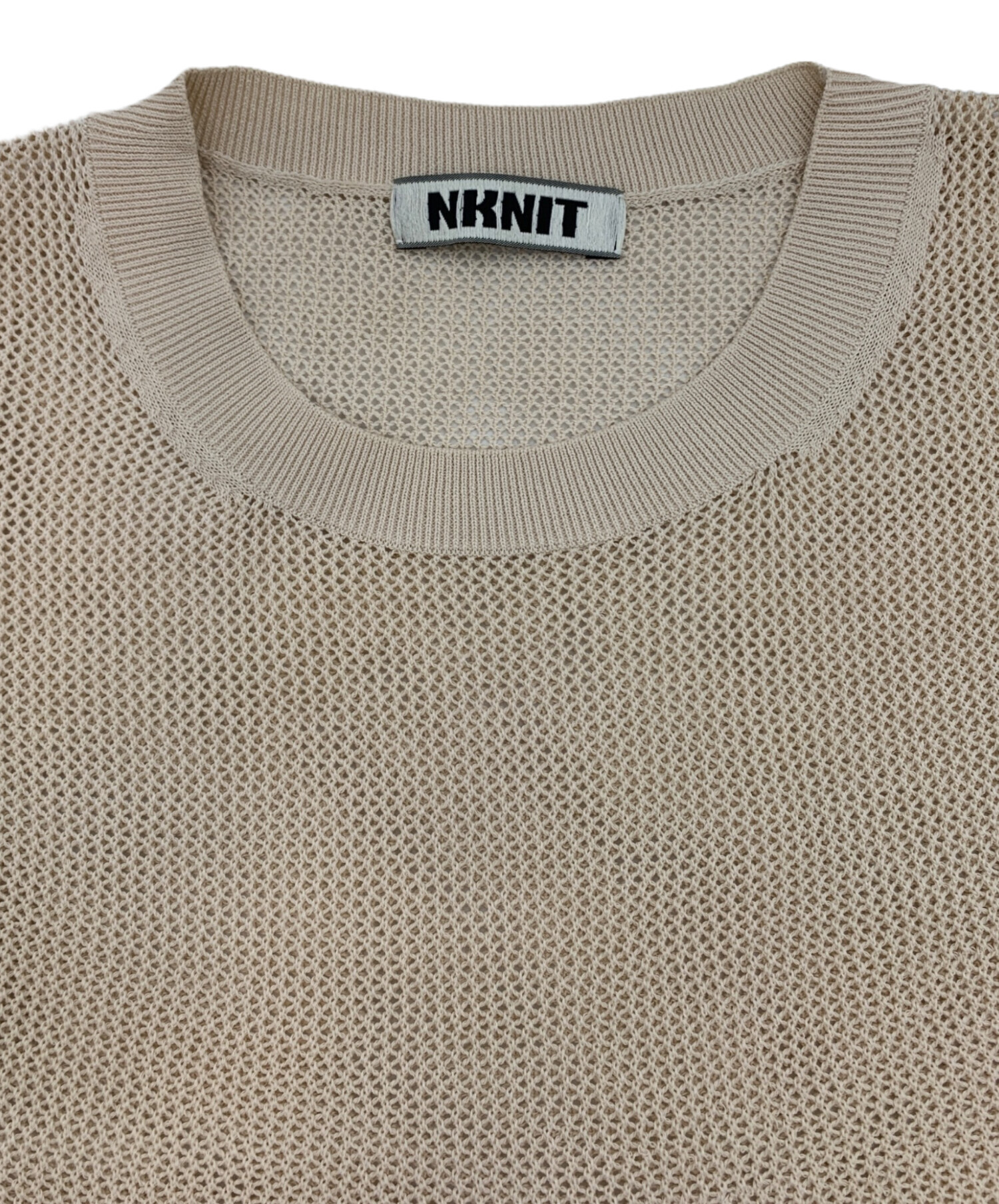 中古・古着通販】NKNIT (ンニット) hand pattern mesh KNIT ベージュ