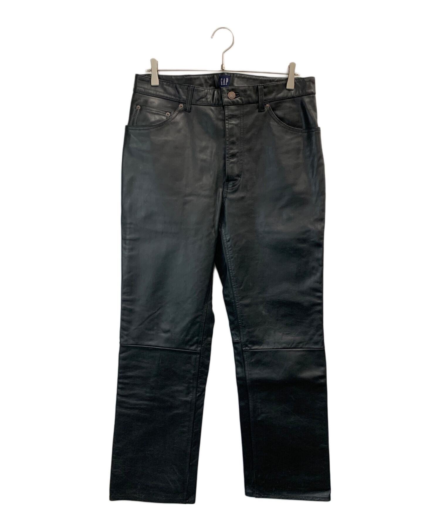 希少 山田蓮着 OLD GAP レザーパンツ 本革 黒 ギャップ W31/L30 中古・古着通販】GAP (ギャップ) レザーパンツ ブラック サイズ:W33
