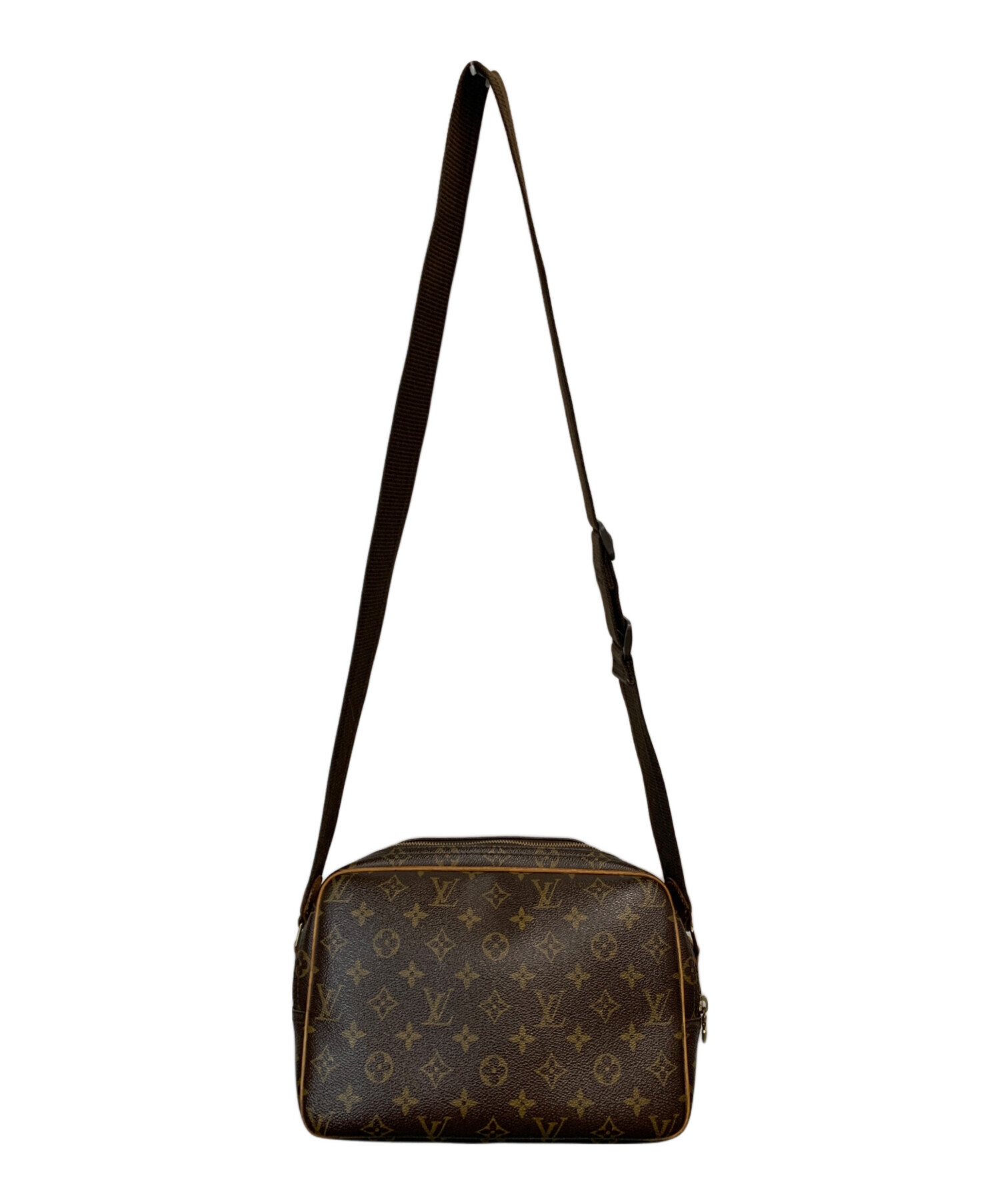 ジャンク品 ルイヴィトン モノグラム リポーター ショルダーバッグ 黒 茶色 中古・古着通販】LOUIS VUITTON (ルイ ヴィトン) リポーターPM