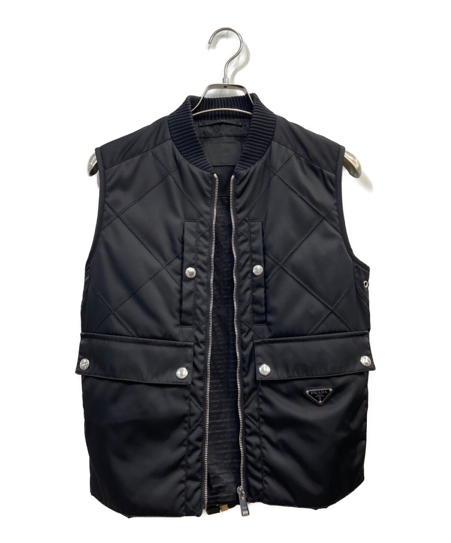 中古・古着通販】PRADA (プラダ) ナイロンベスト ブラック サイズ:44 