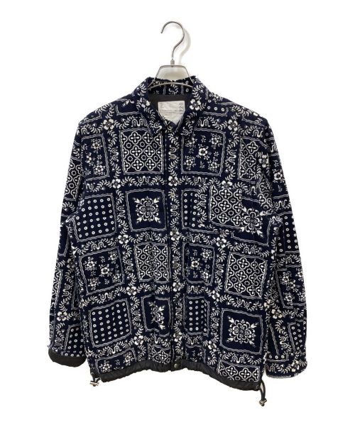 サカイ×レインスプーナー ファブリック切替フラワー柄ミリタリー