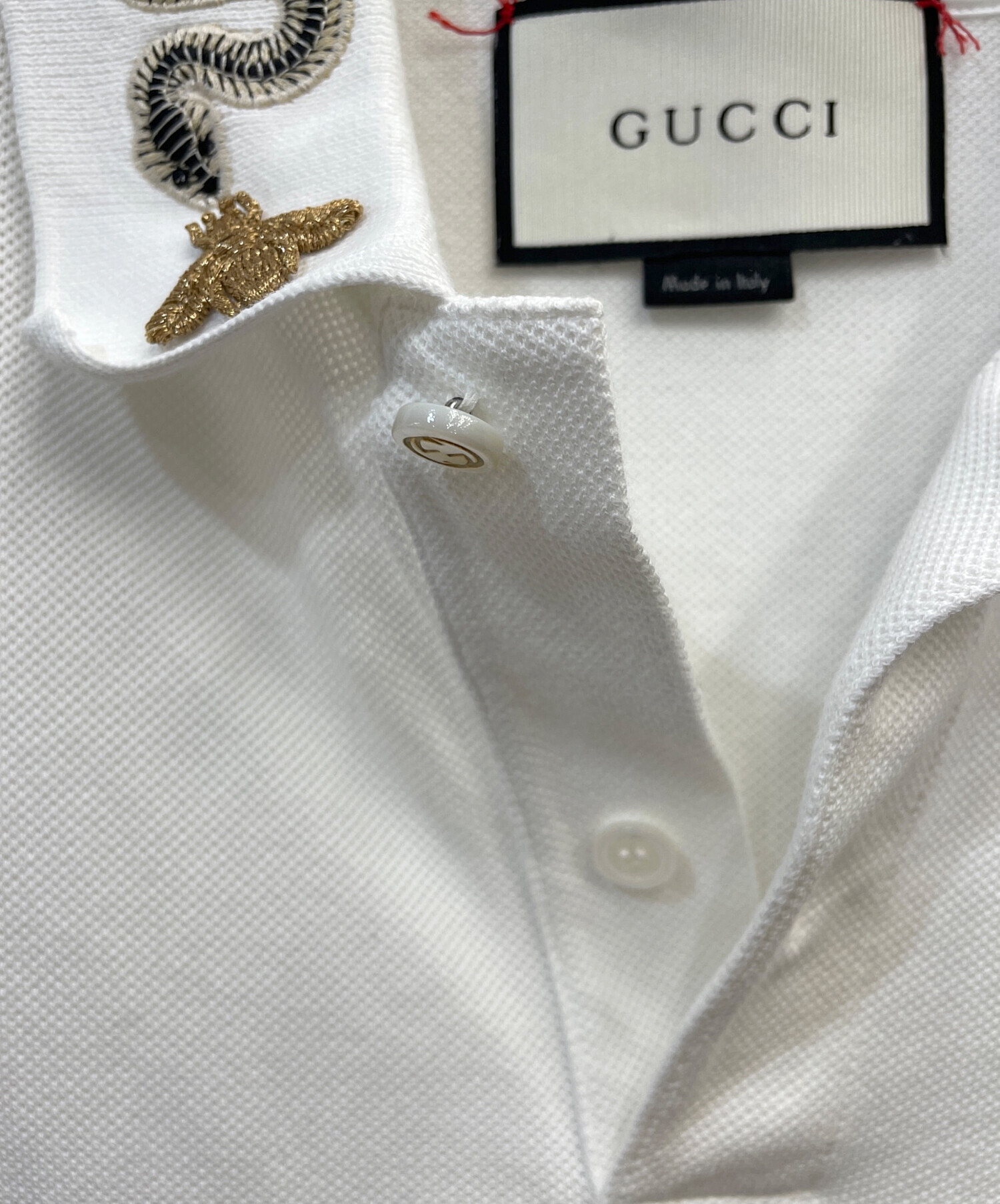 中古・古着通販】GUCCI (グッチ) スネークエンブロイダリーポロシャツ