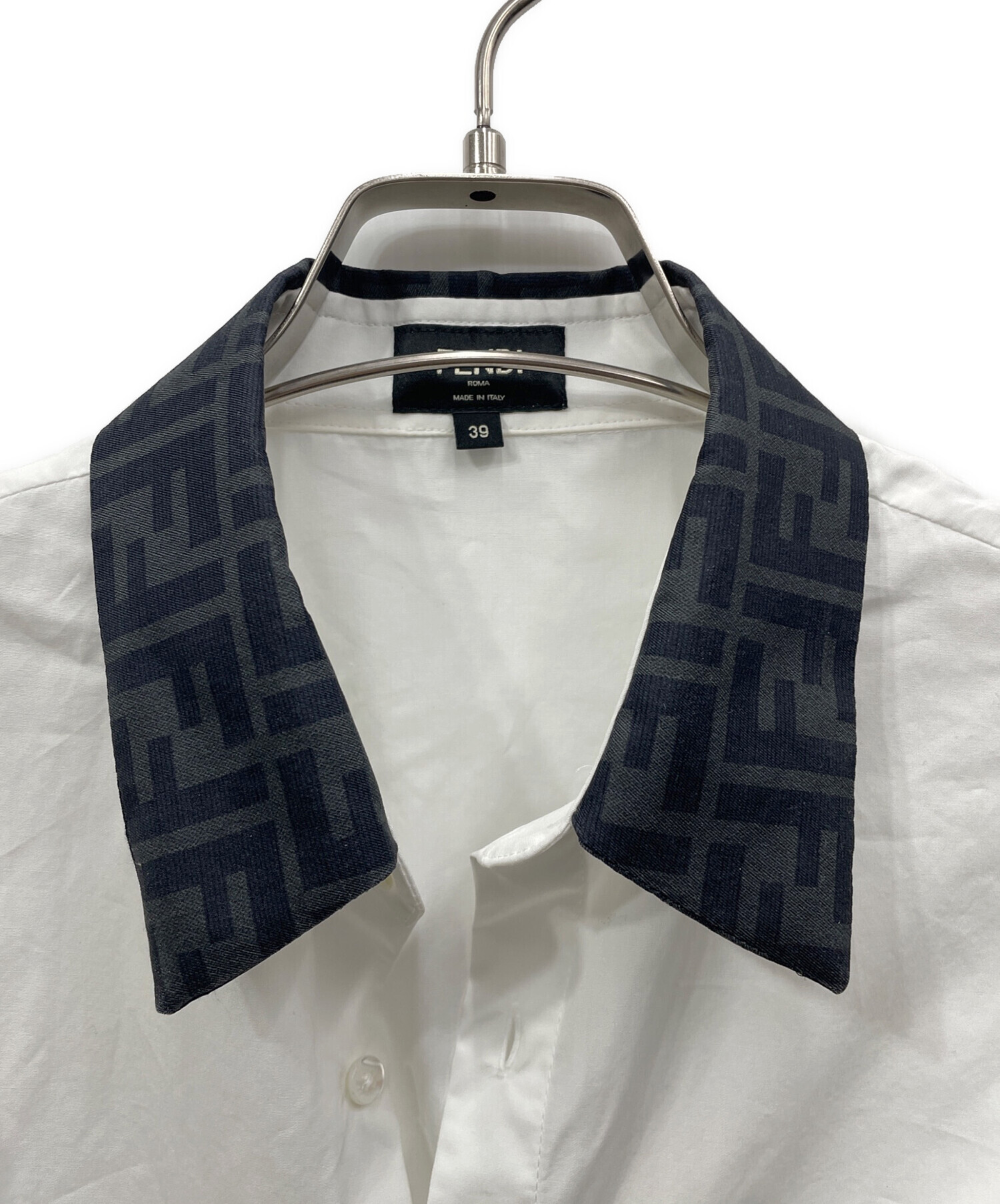 中古・古着通販】FENDI (フェンディ) クレリックシャツ ホワイト 