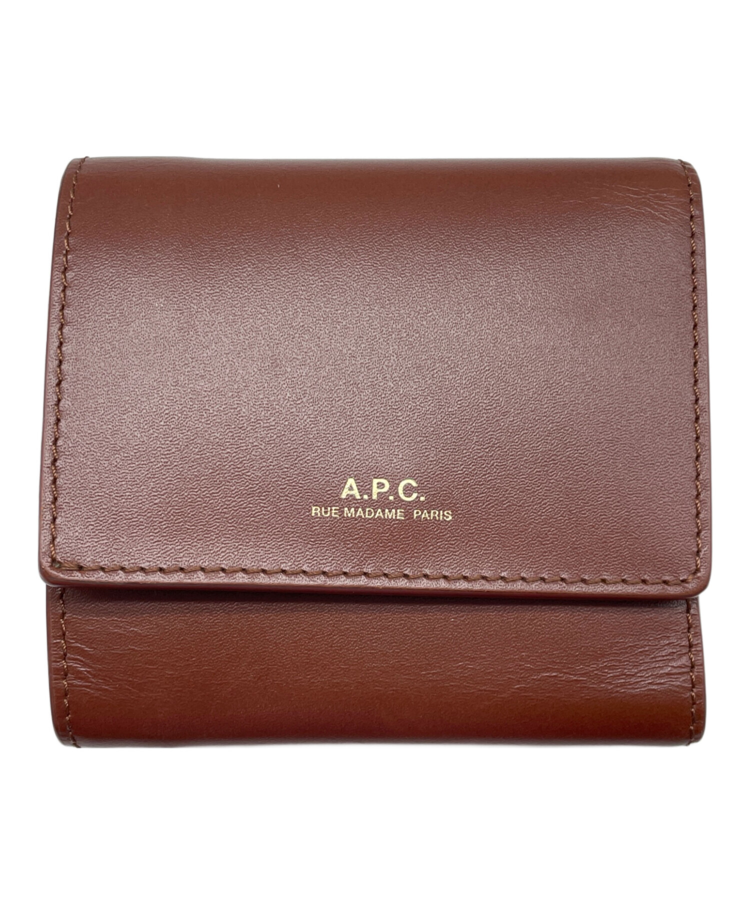 中古・古着通販】A.P.C. (アーペーセー) 3つ折り財布 ブラウン