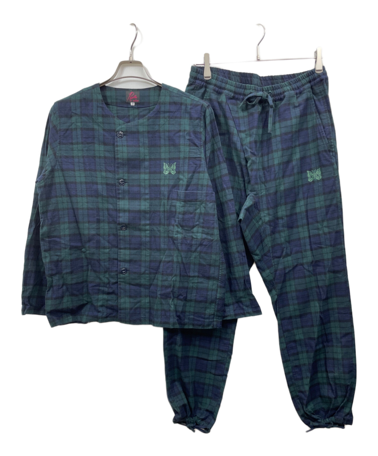 中古・古着通販】Needles (ニードルズ) Pajama set グリーン×ネイビー