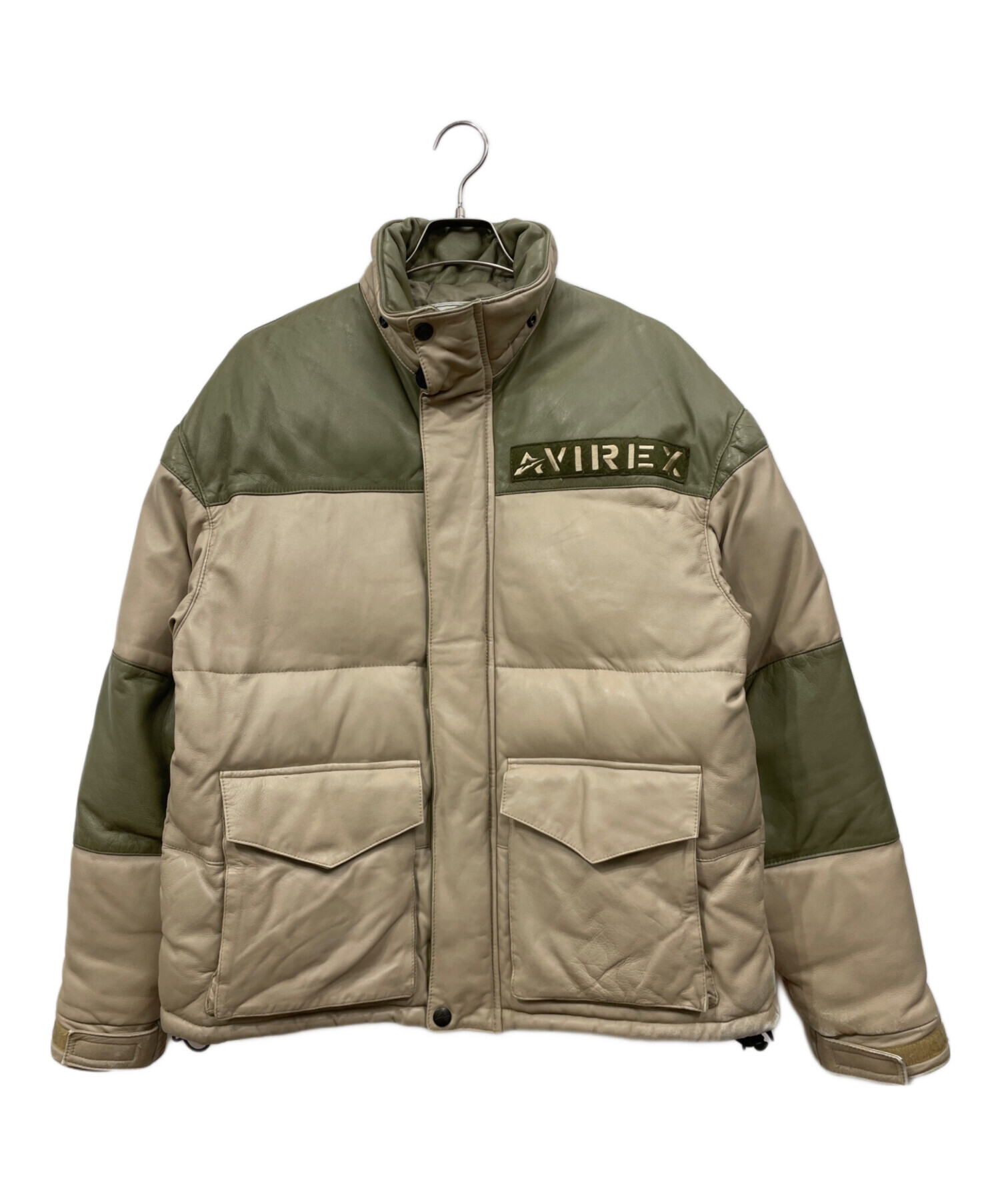 ぺ*に様 【極美品】AVIREX（アヴィレックス）ラムレザー コート アヴィレックスAVIREX フード付きラムレザーダウンジャケット