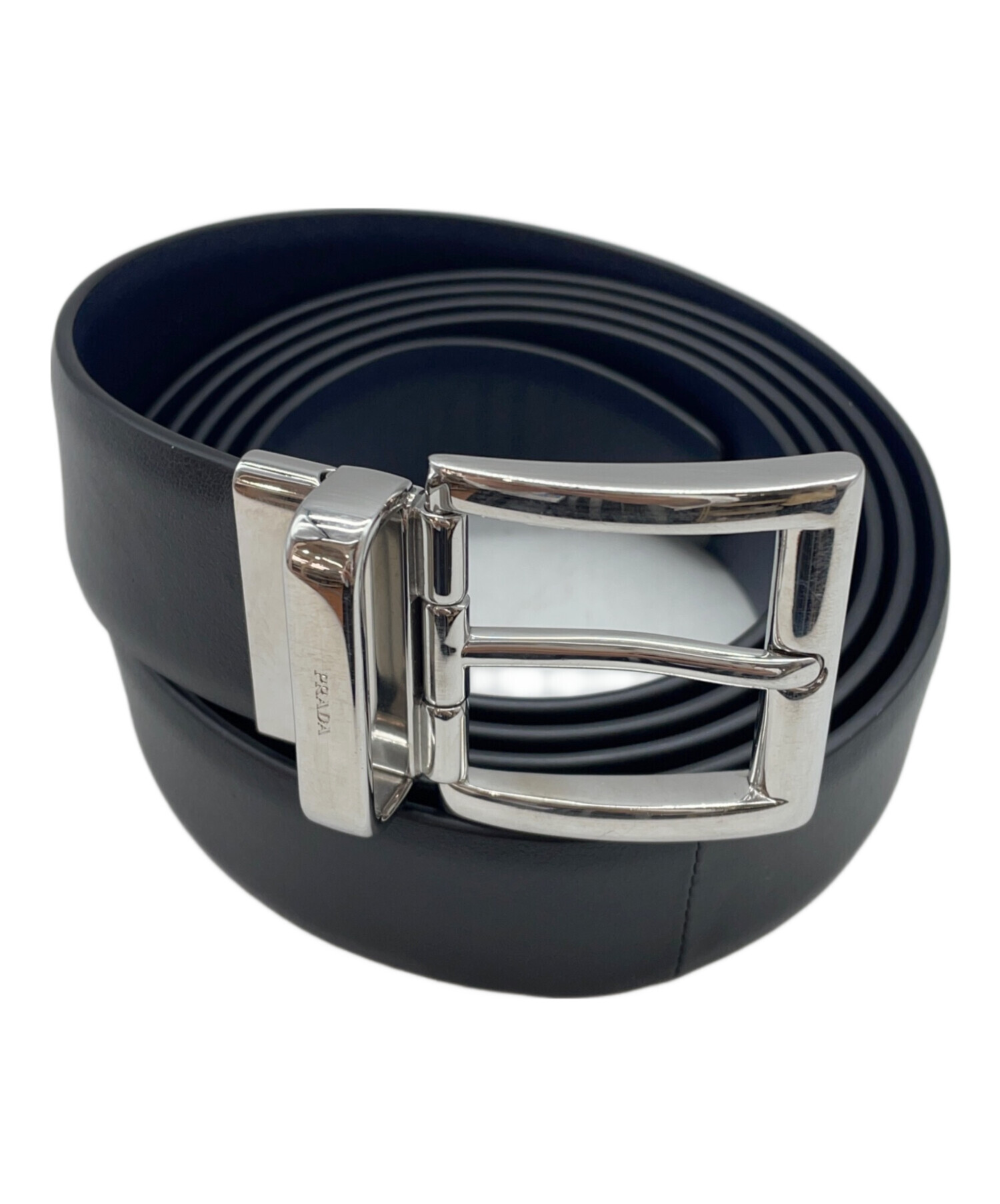 中古・古着通販】PRADA (プラダ) レザーベルト ブラック 中古・古着通販】PRADA (プラダ) レザーベルト ブラック