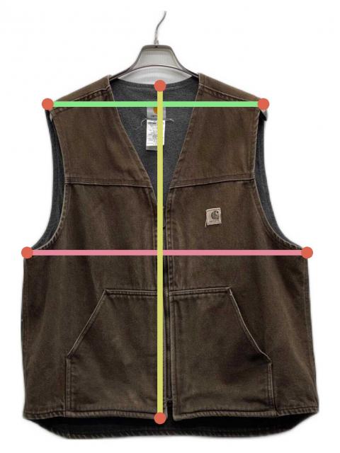 Carhartt カーハート ダークブラウン ベスト XL 中古・古着通販】CarHartt (カーハート) ダックベスト ブラウン サイズ