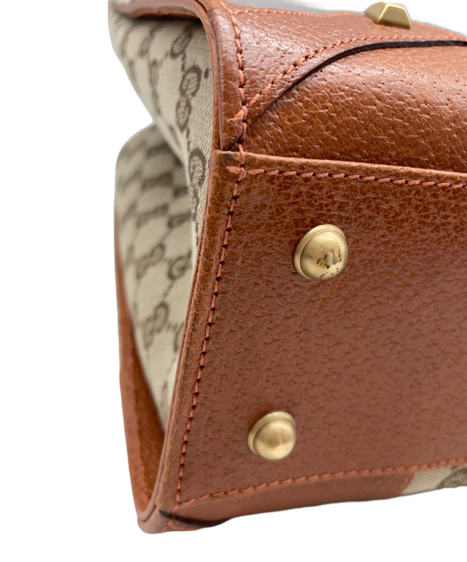 GUCCI トートバッグ ブラウン/ベージュ 中古・古着通販】GUCCI (グッチ) トートバッグ ベージュ×ブラウン