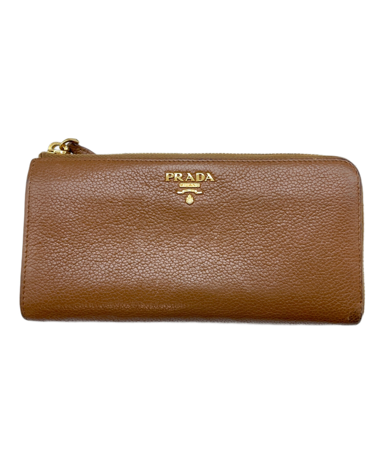 中古・古着通販】PRADA (プラダ) L字ファスナー財布 ブラウン