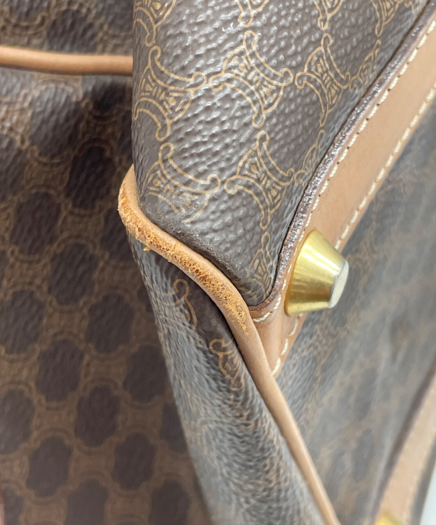 中古・古着通販】CELINE (セリーヌ) ボストンバッグ ブラウン×ベージュ