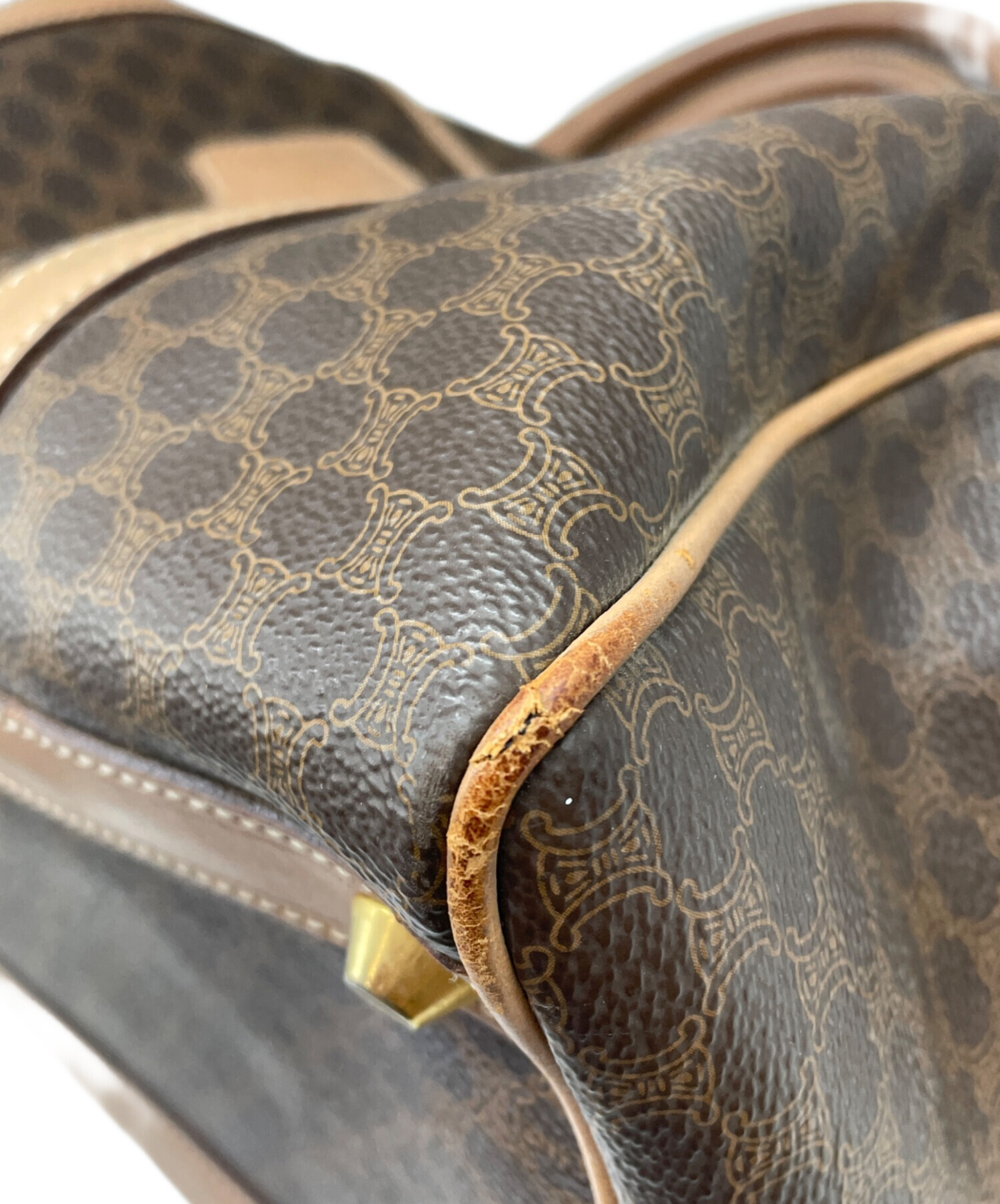 中古・古着通販】CELINE (セリーヌ) ボストンバッグ ブラウン×ベージュ