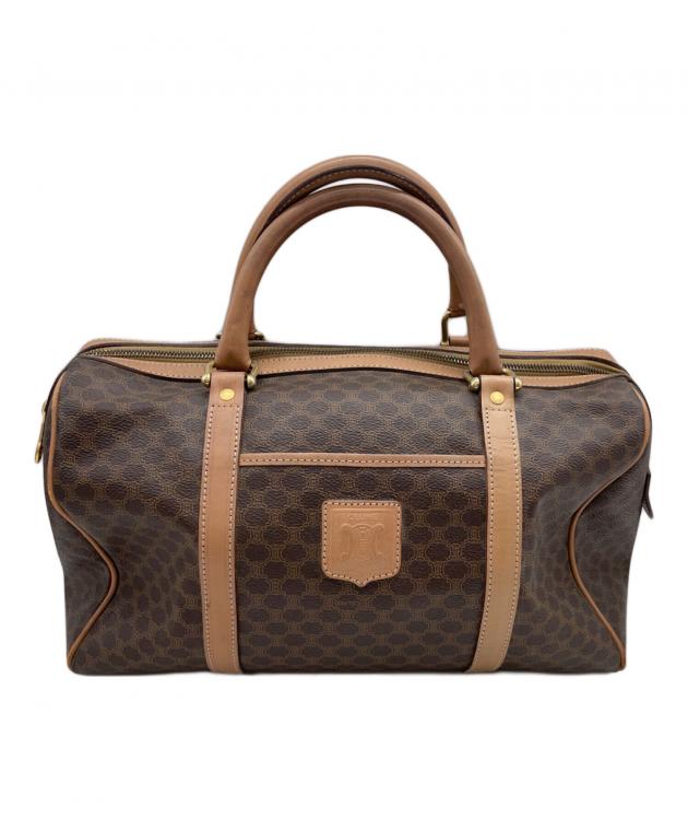 CELINE ボストンバッグ ダークブラウン 中古・古着通販】CELINE (セリーヌ) ボストンバッグ ブラウン×ベージュ