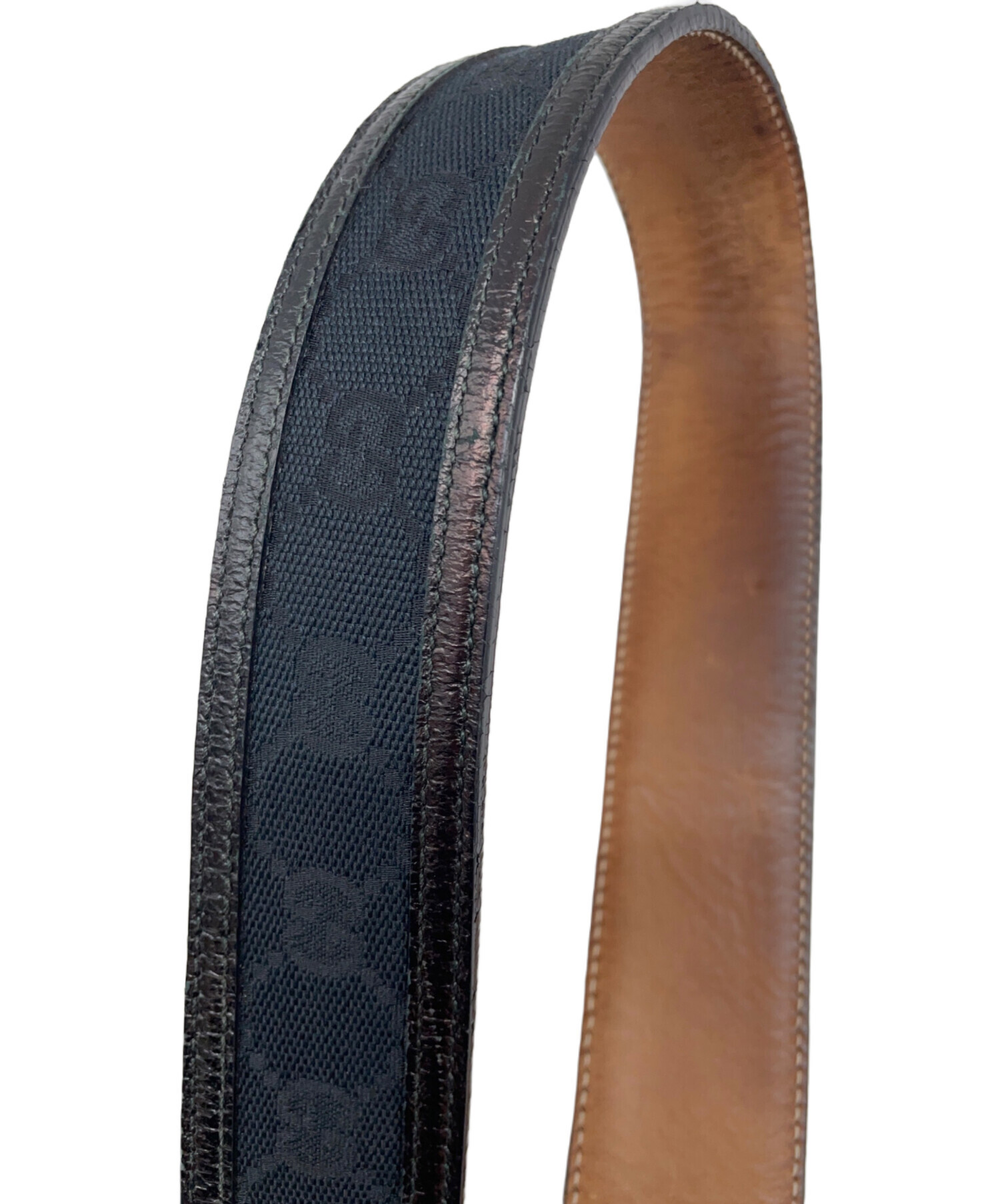 GUCCI グッチ ベルト  紺 【古着】【中古】【送料無料】 GUCCI - グッチ GUCCI インターロッキングG ゴールド金具 ベルト 衣料
