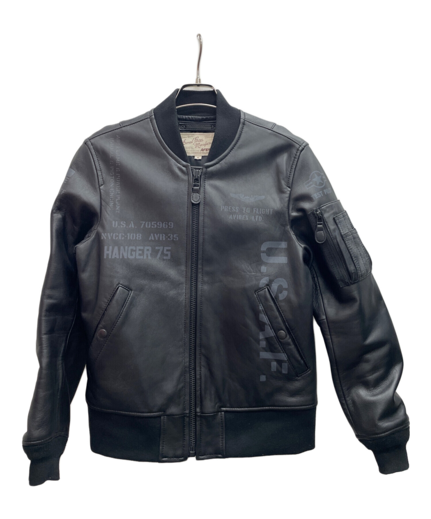 Avirex ブラックレザージャケット AVIREX XLARGE ブラックレザー