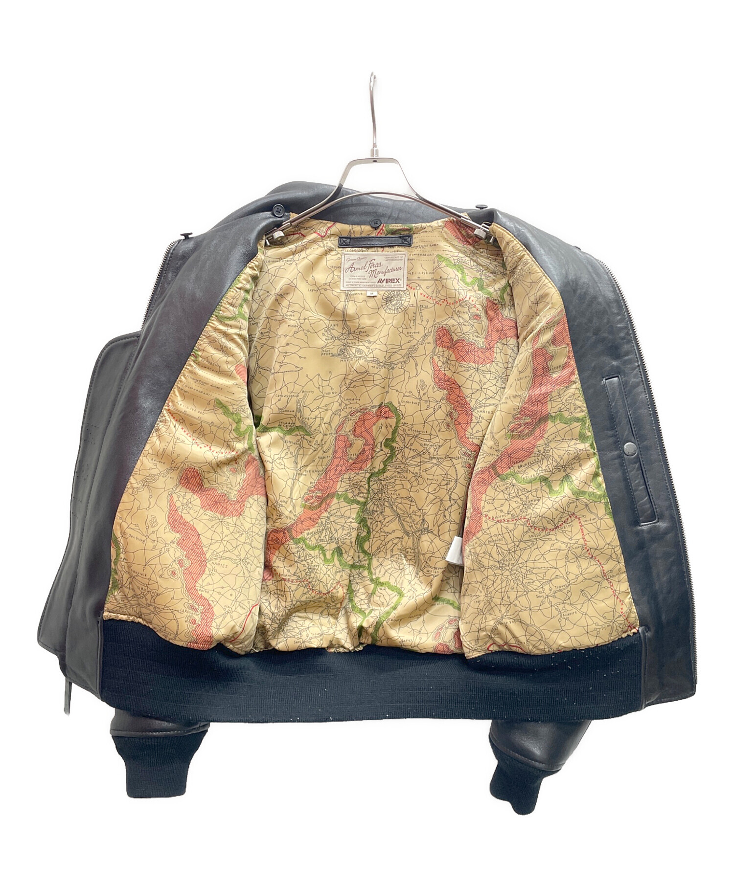 中古・古着通販】AVIREX (アヴィレックス) レザージャケット ブラック