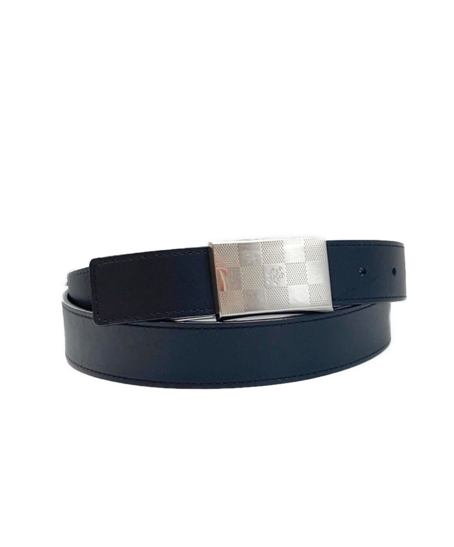 LOUIS VUITTON ブラックレザーベルト Louis Vuitton ブラックレザー