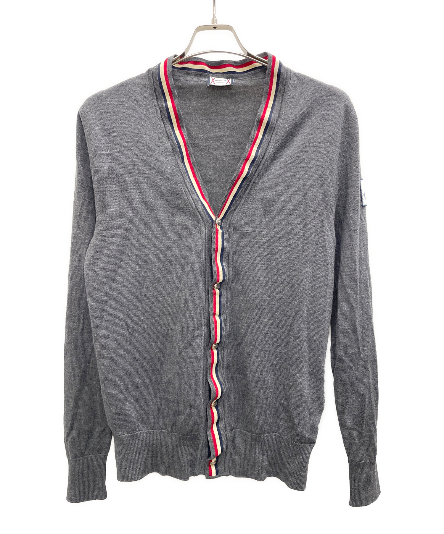 中古・古着通販】MONCLER (モンクレール) ニットカーディガン グレー