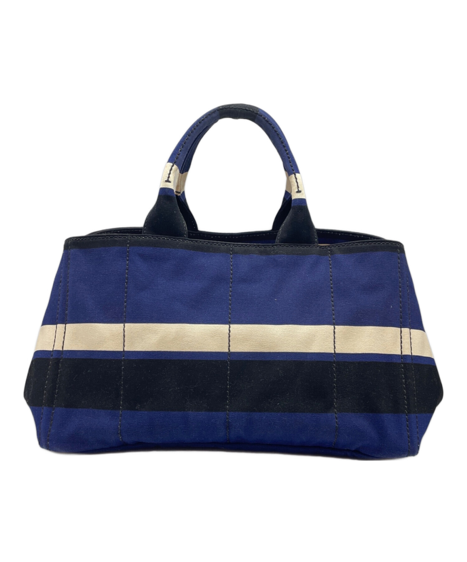 中古・古着通販】PRADA (プラダ) トートバッグ ブルー×ブラック 