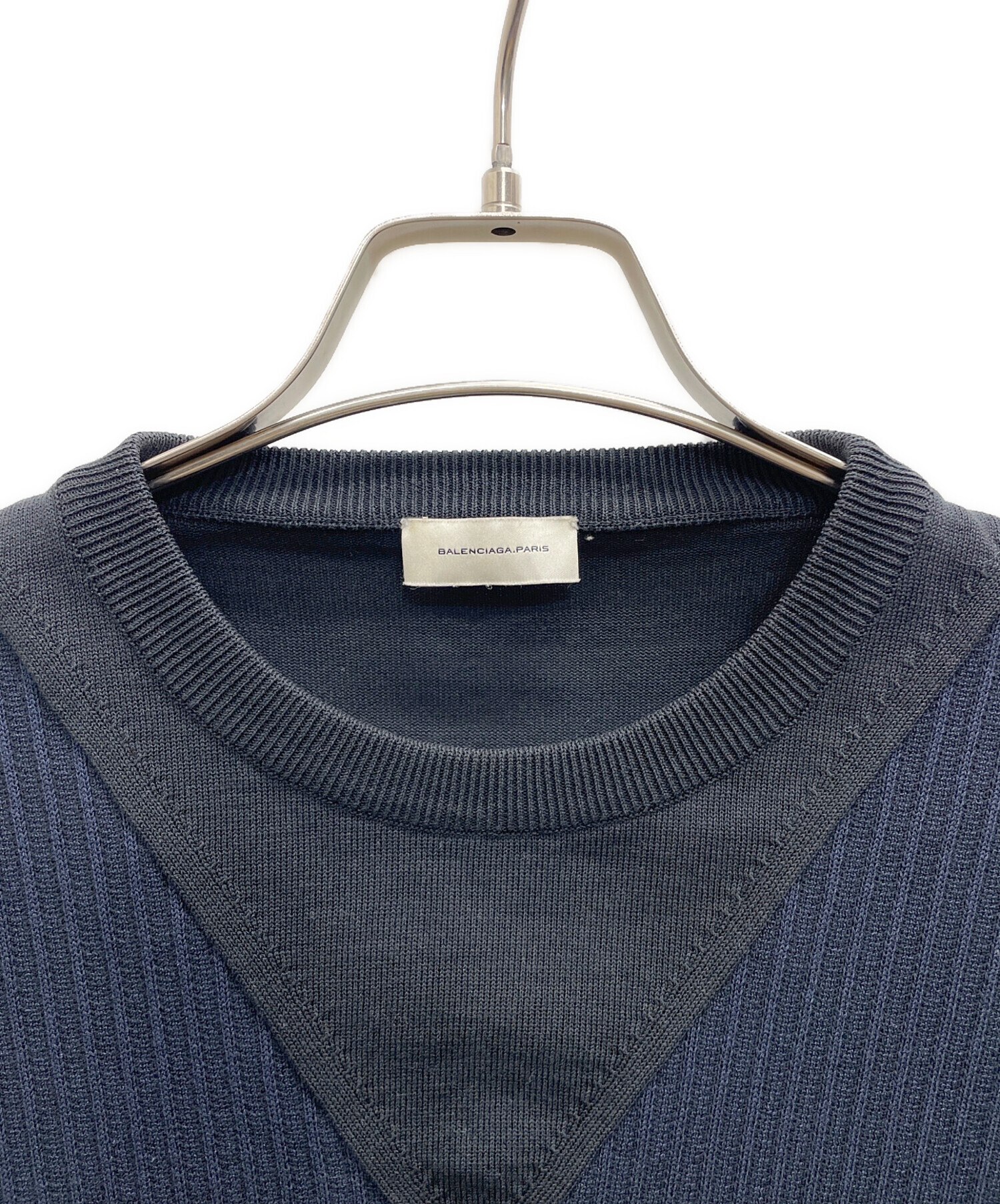 中古・古着通販】BALENCIAGA (バレンシアガ) 薄手ニット ネイビー 