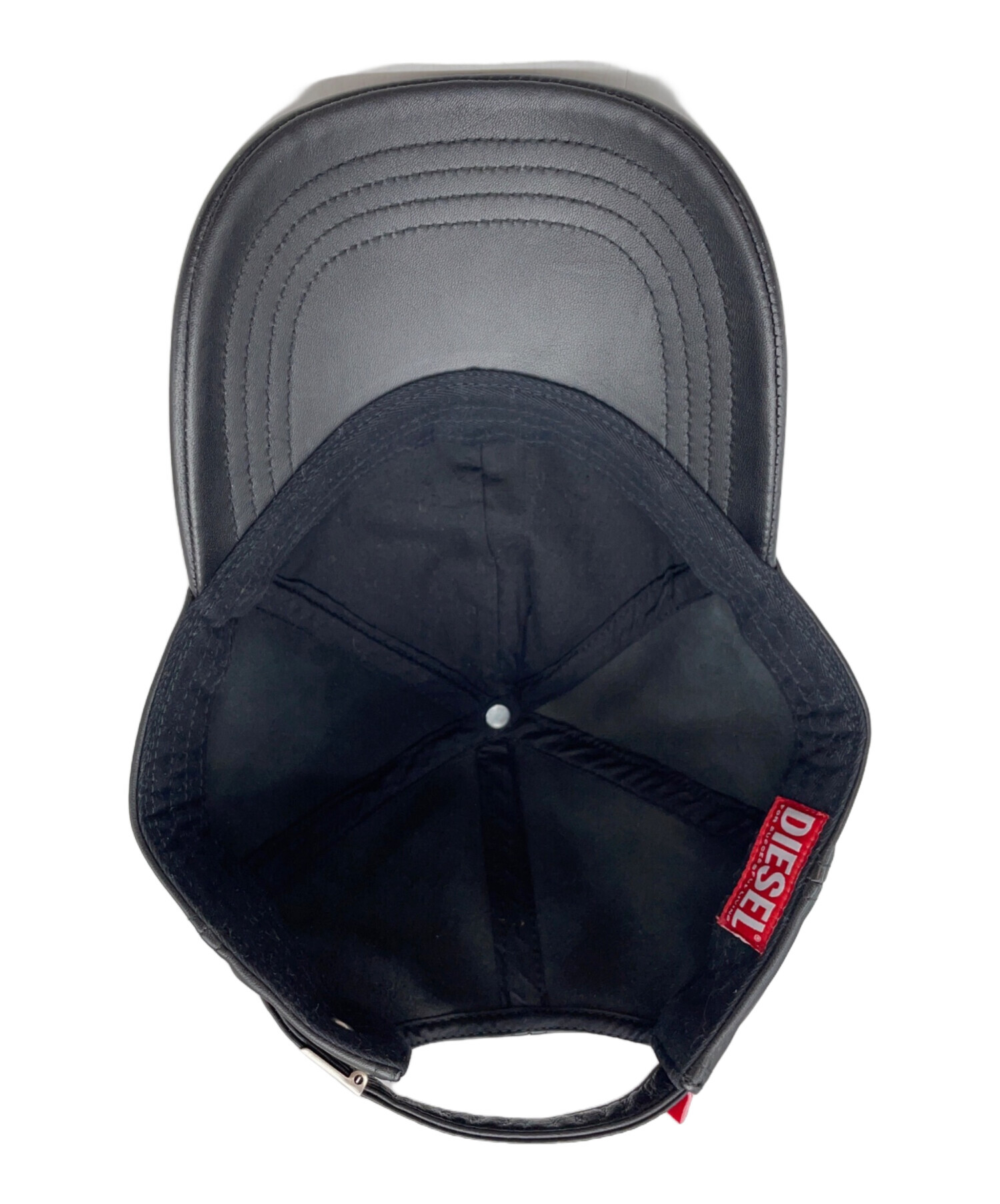 中古・古着通販】DIESEL (ディーゼル) レザーキャップ ブラック