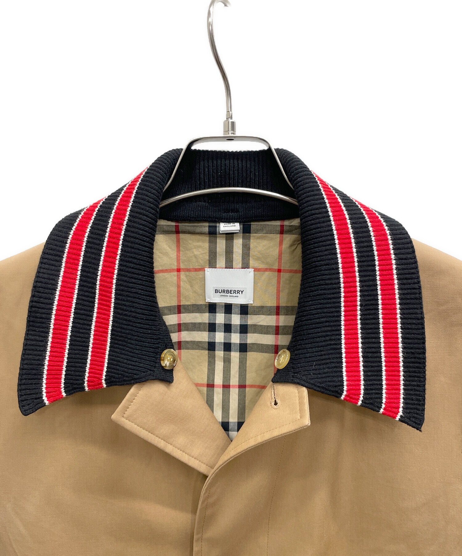 中古・古着通販】BURBERRY (バーバリー) ステンカラーコート ブラウン