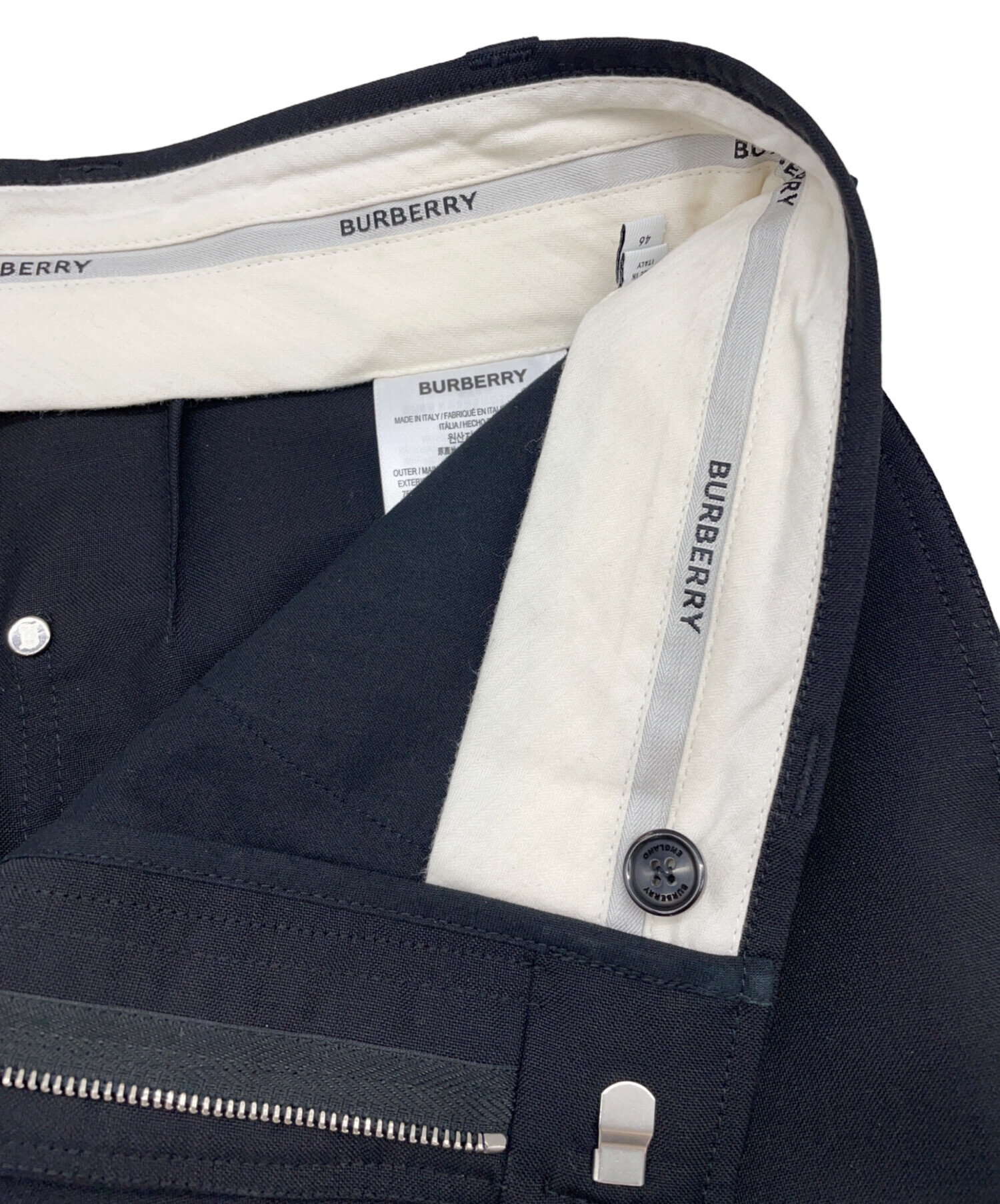 中古・古着通販】BURBERRY (バーバリー) スラックス ブラック サイズ