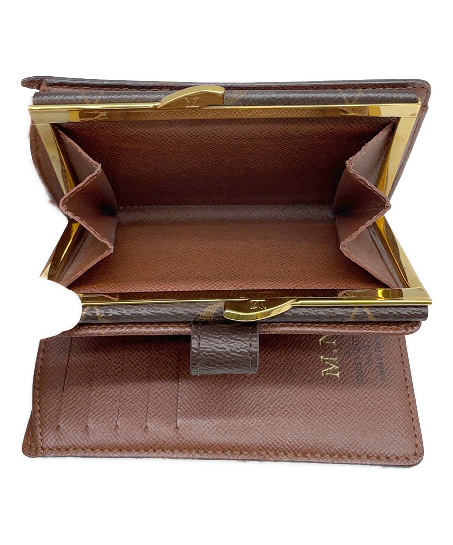 LOUIS VUITTONルイ.ヴィトン 　折りがま口財布 中古・古着通販】LOUIS VUITTON (ルイ ヴィトン) がま口財布 ブラウン