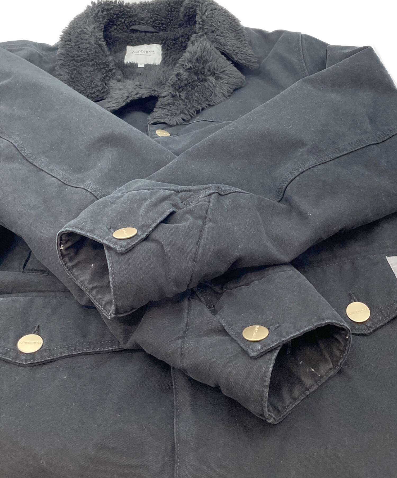 【最終値下げ】Carhartt ブラック カバーオール　チェアコート　サイズL カーハート Carhartt カバーオール ブラックデニム Carhartt