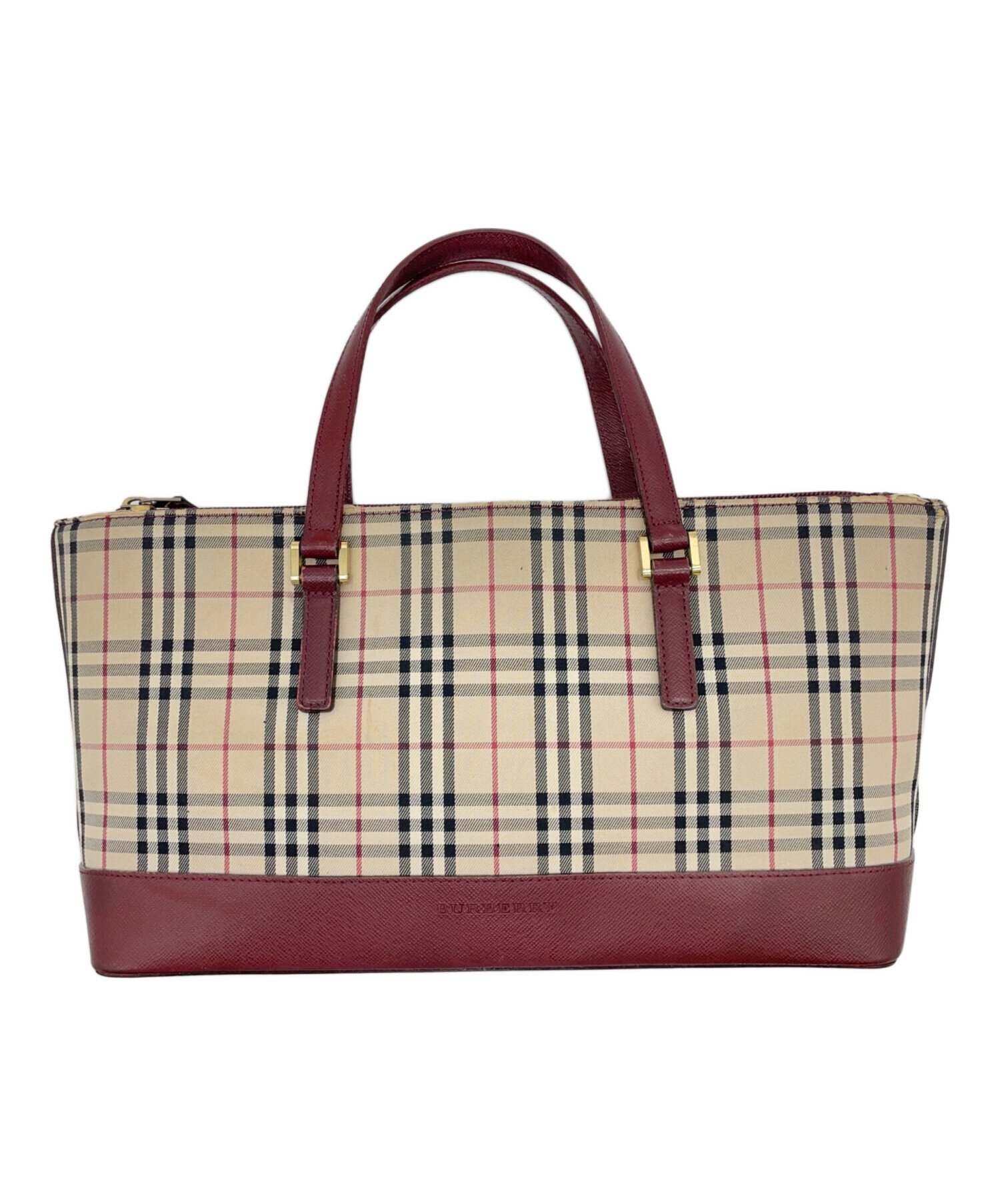 中古・古着通販】BURBERRY (バーバリー) ノバチェック ベージュ×レッド 