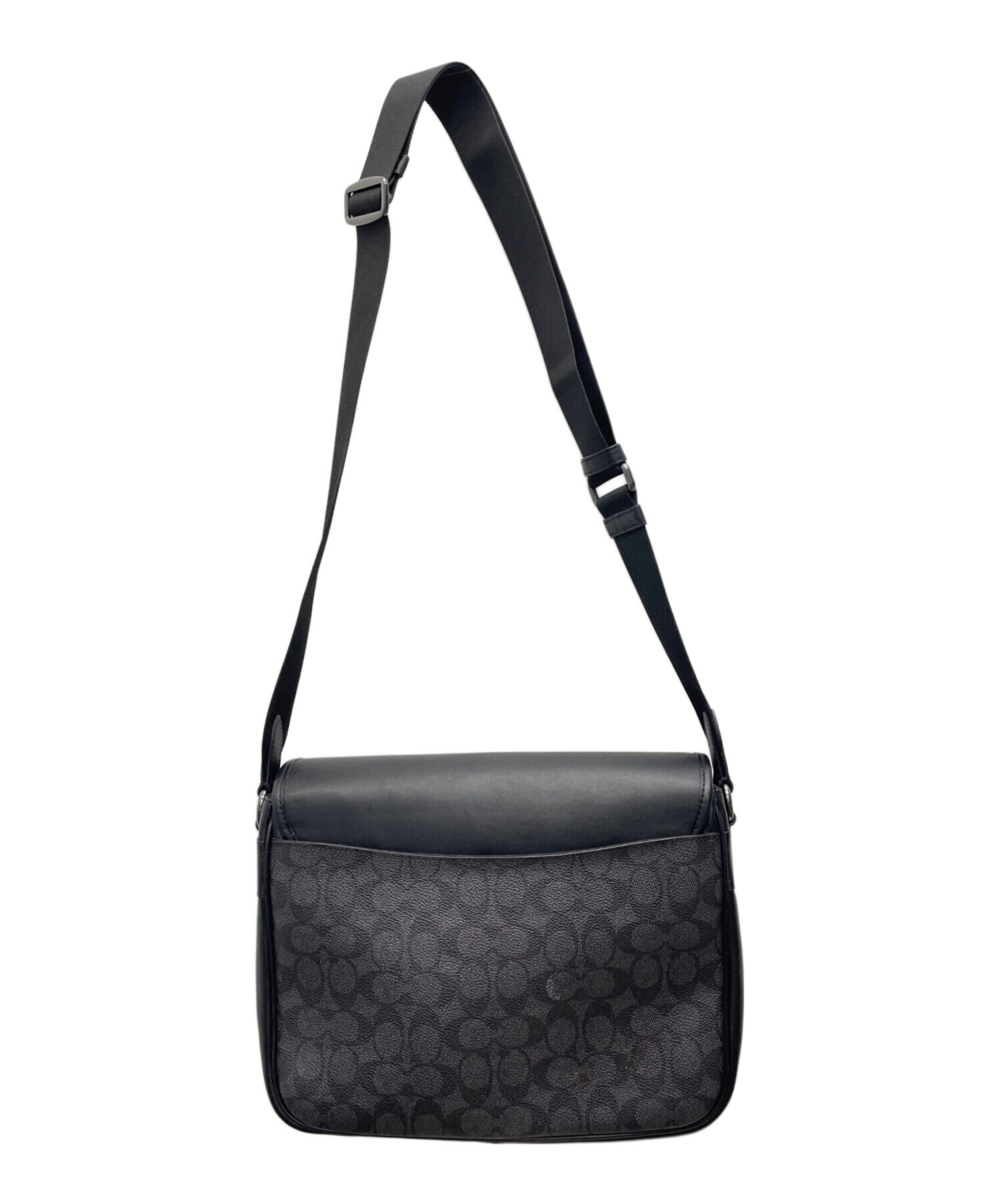 中古・古着通販】COACH (コーチ) フラップショルダーバッグ ブラック