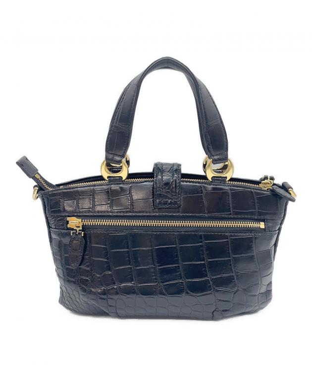 1022-123 Cocco Cristallo　クロコダイルバッグ 中古・古着通販】cocco cristallo (コッコクリスターロ) 2WAYバッグ