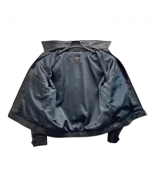 極美品　beams ビームス ラムレザー ジップブルゾン　Lサイズ　ブラック 中古・古着通販】BEAMS (ビームス) ラムレザージップブルゾン ブラック