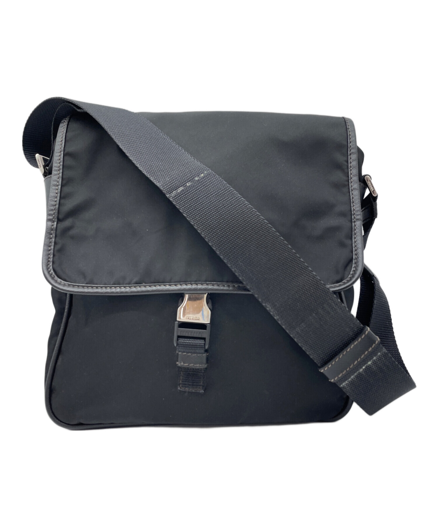 PRADA プラダ ショルダーバッグ ナイロン 黒 三角プレート 1円〜 PRADA