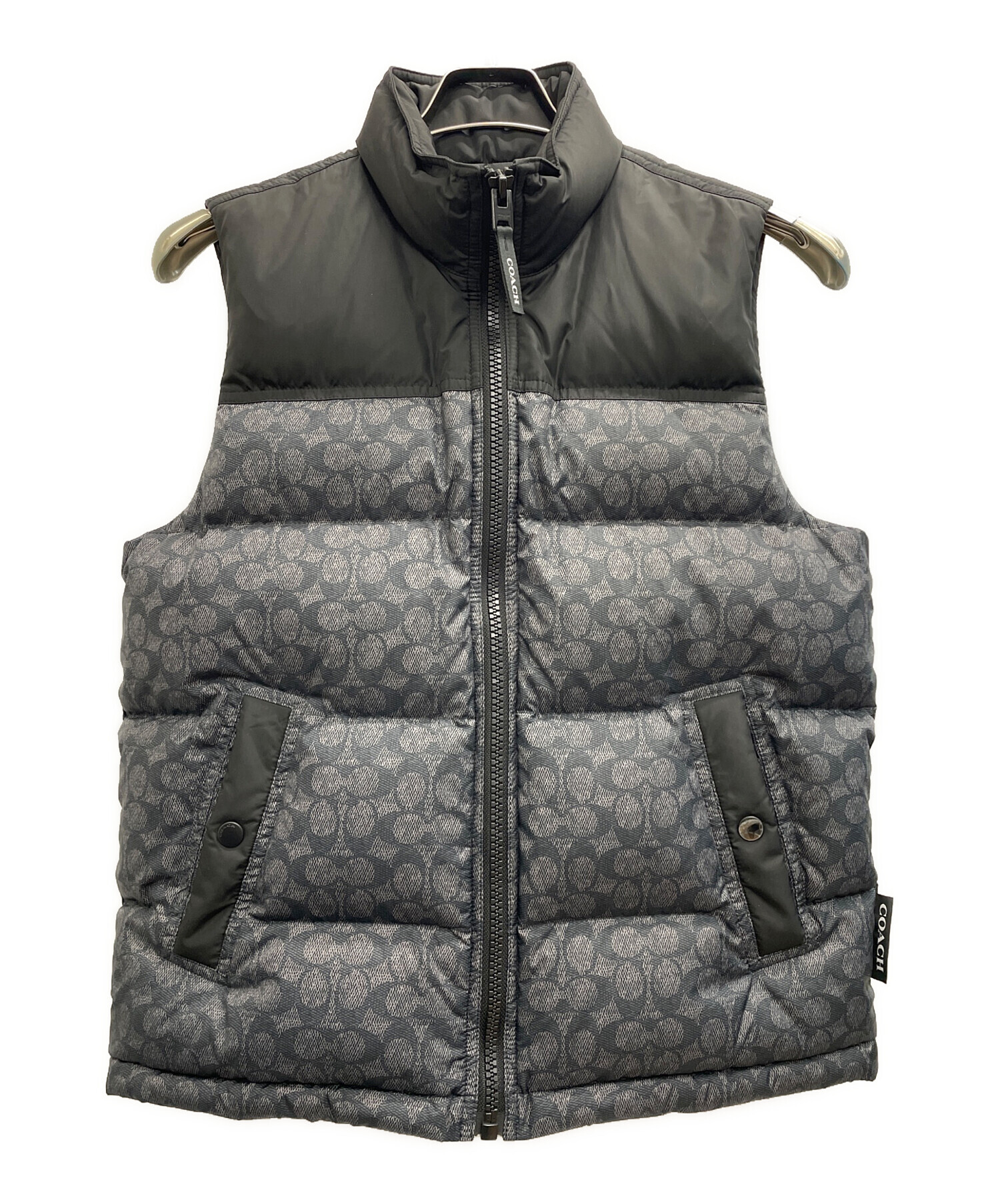 COACH ダウンベスト グレー ブラック COACH コーチ シグネチャー