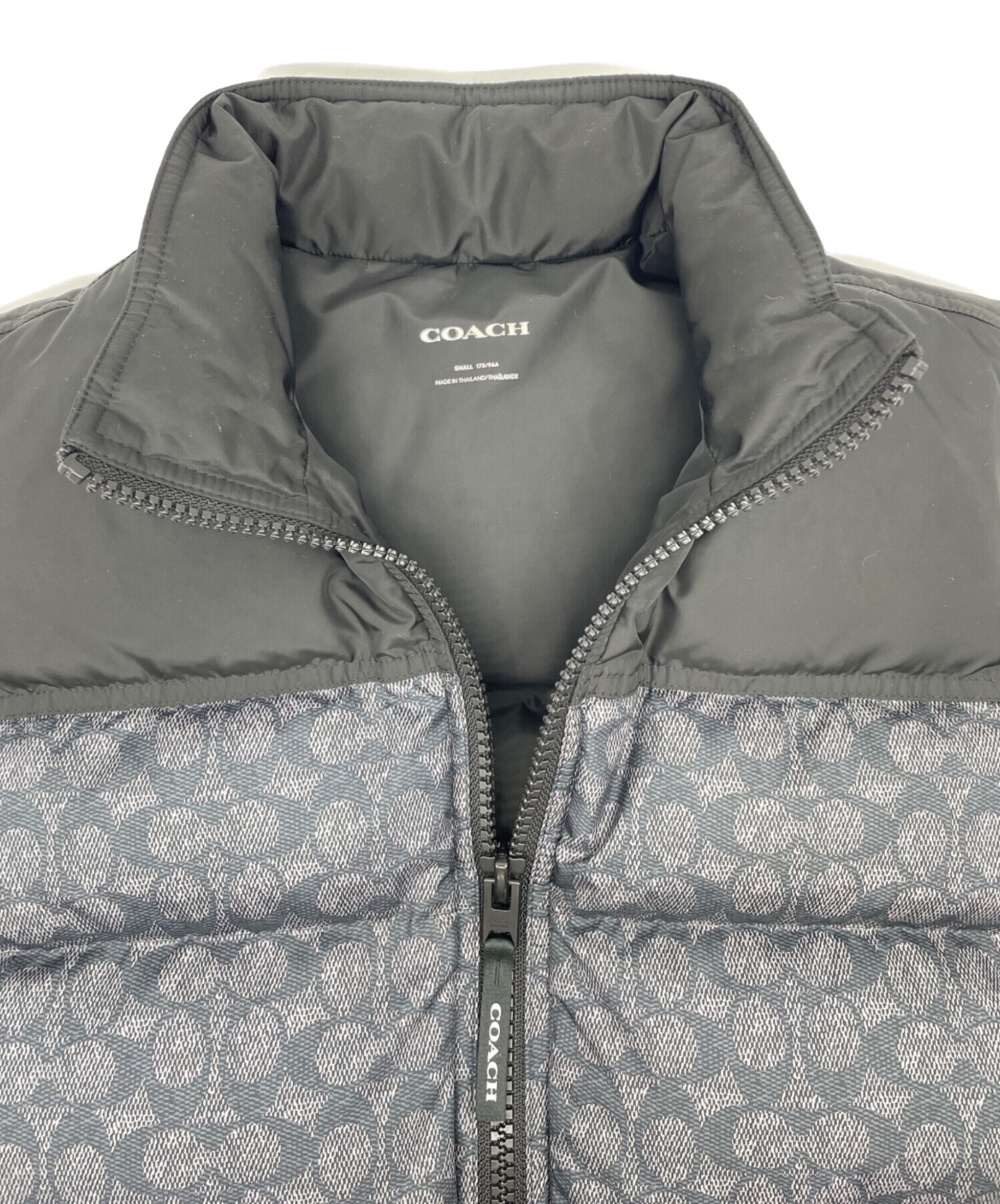 中古・古着通販】COACH (コーチ) ダウンベスト グレー×ブラック サイズ