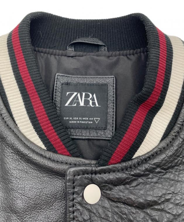 ZARAスタジャン　新品未使用 中古・古着通販】ZARA (ザラ) スタジャン ブラック×ブラウン サイズ:XL
