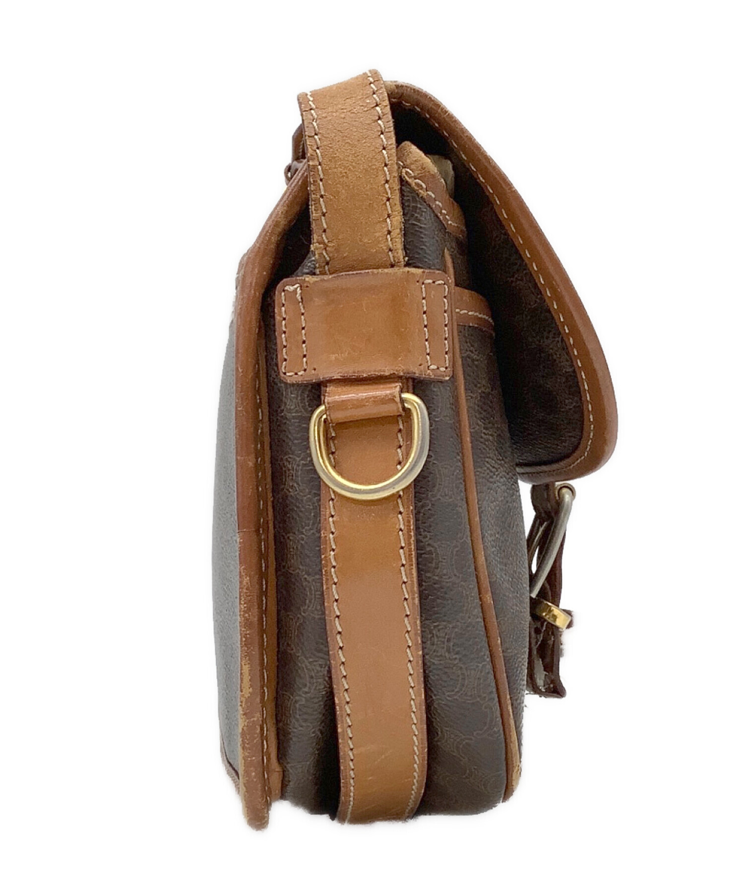 CELINEショルダーバッグ ベージュ/ブラウン 中古・古着通販】CELINE (セリーヌ) ショルダーバッグ ベージュ