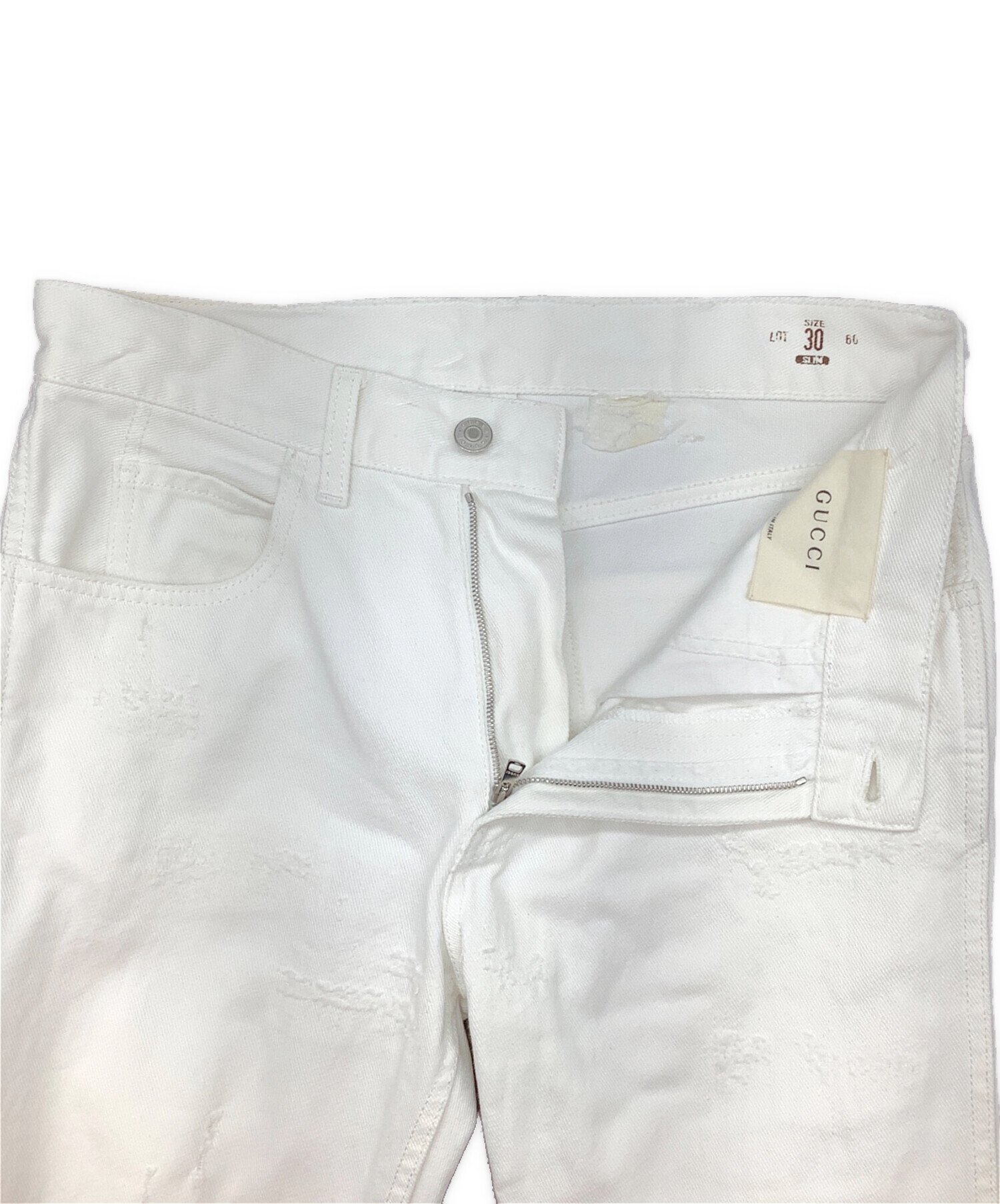 【GUCCI ホワイトデニム 美品】 中古・古着通販】GUCCI (グッチ) ホワイトデニムパンツ ホワイト