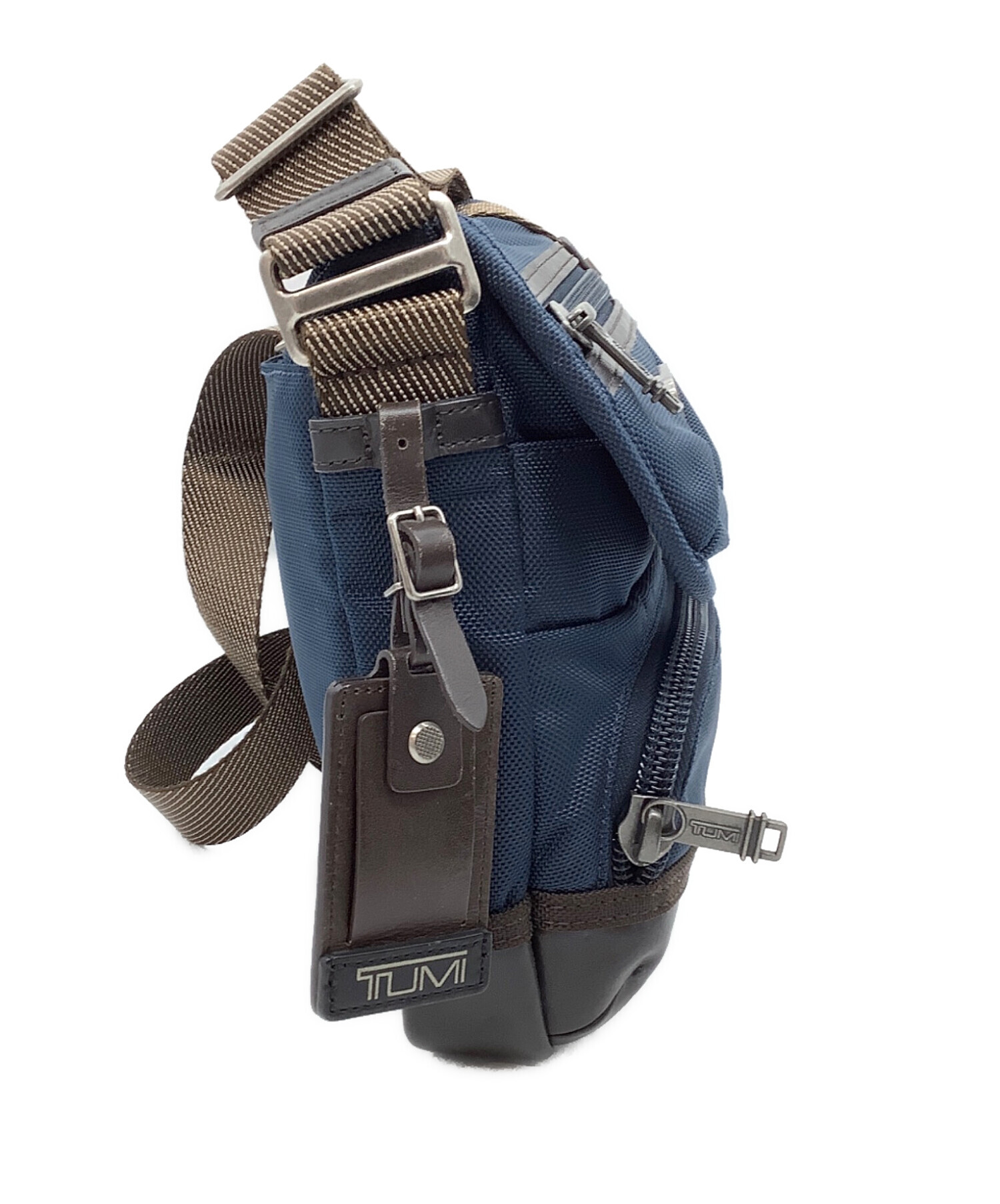 TUMI ネイビー レザー ハンドバッグ ショルダー付き　中古 中古・古着通販】TUMI (トゥミ) ショルダーバッグ ネイビー｜ブランド