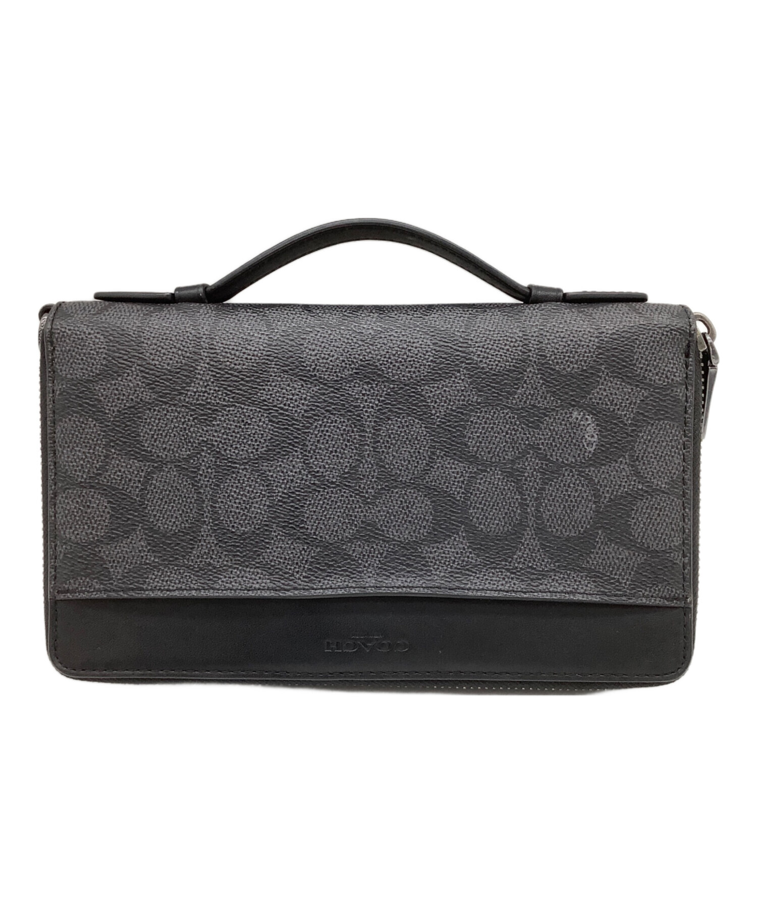☆☆☆ 新品 COACH コーチ ダブル ジップ トラベル オーガナイザー シグネチャー キャンパス バッチ ☆☆☆ 中古・古着通販】COACH (コーチ) ダブル ジップ トラベル